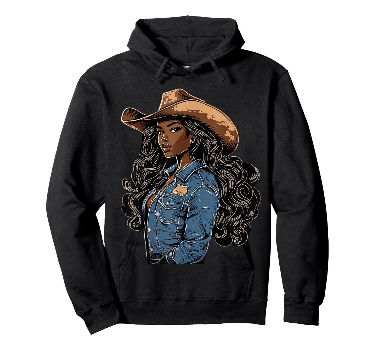 Black African American Cowgirl Western Country Texas Rodeo T-Shirt