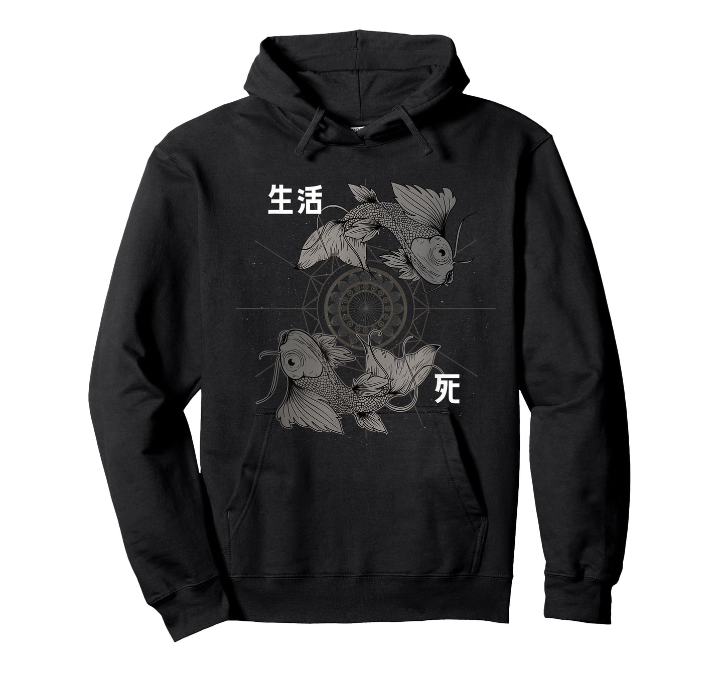 Koi Carp Fish Design Funny Japanese Koi Carp Fish Graphic T-Shirt, Unisex-Adults and Kids, Black, Small, Short Sleeve, Party, Fun, Exercise and Fitness, All Seasons