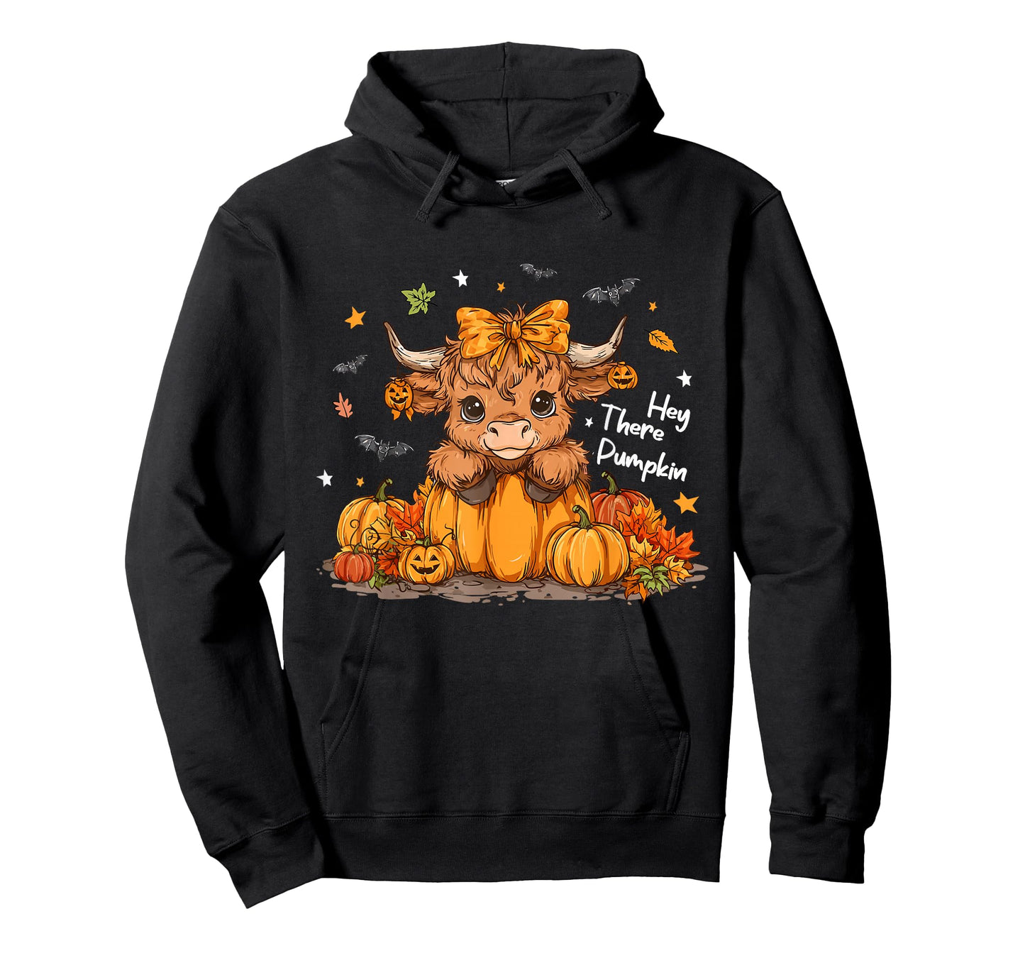 Boho Hey There Pumpkin Halloween Highland Cow Lover Cow Farm T-Shirt