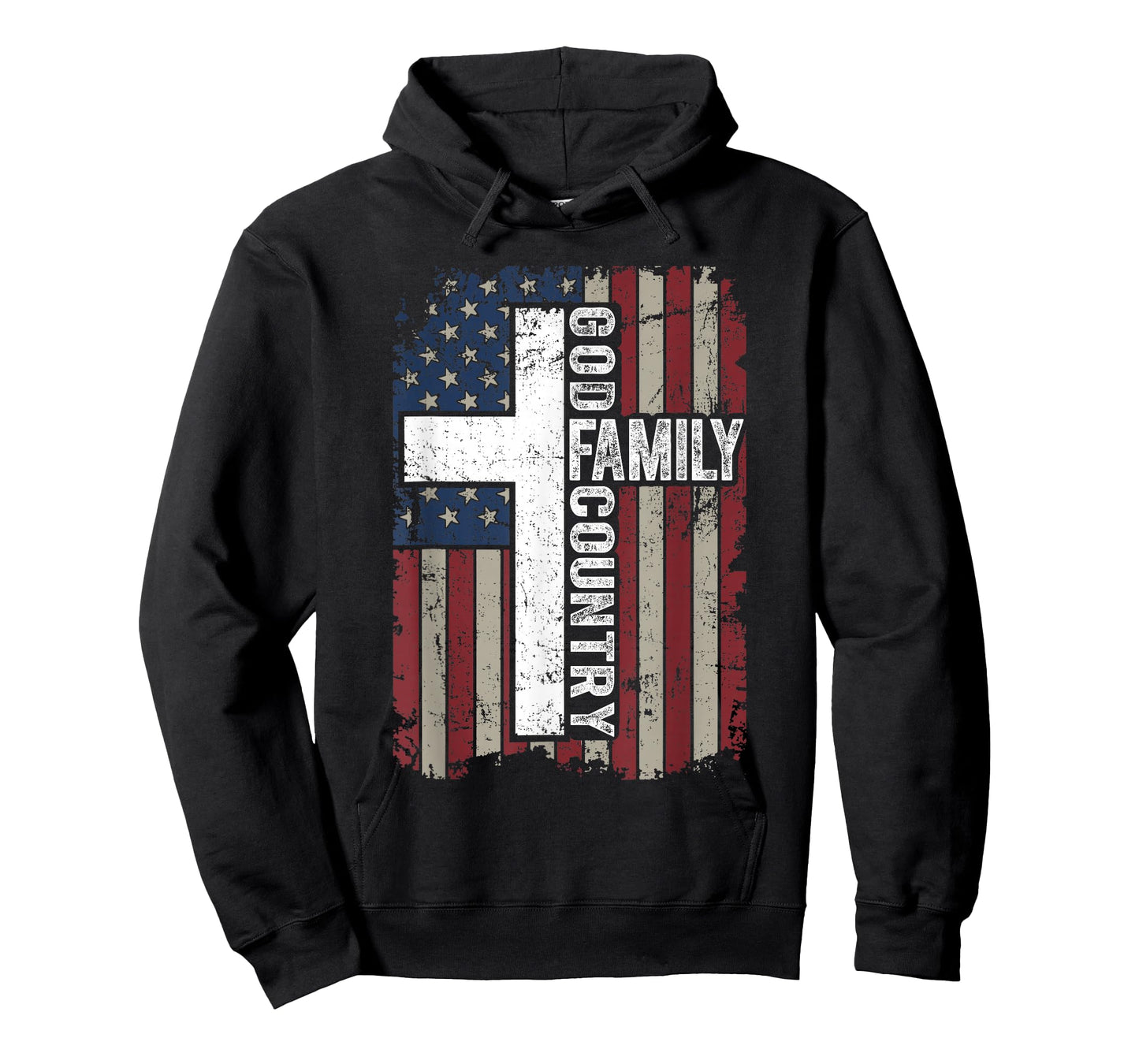 God Family Country Patriotic Christian Vintage USA Flag T-Shirt