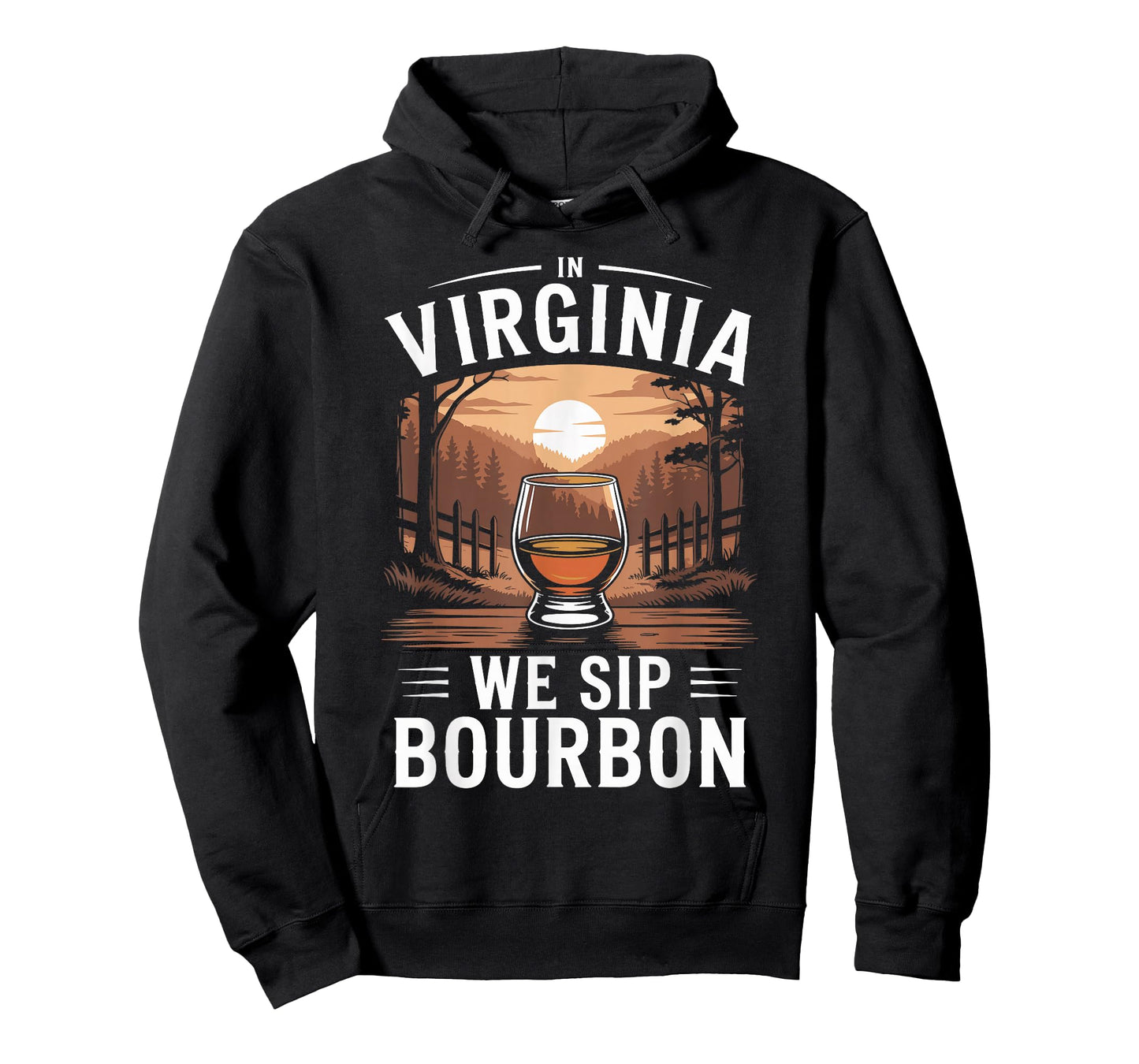 in Virginia We Sip Bourbon Sunset Vintage Whiskey T-Shirt