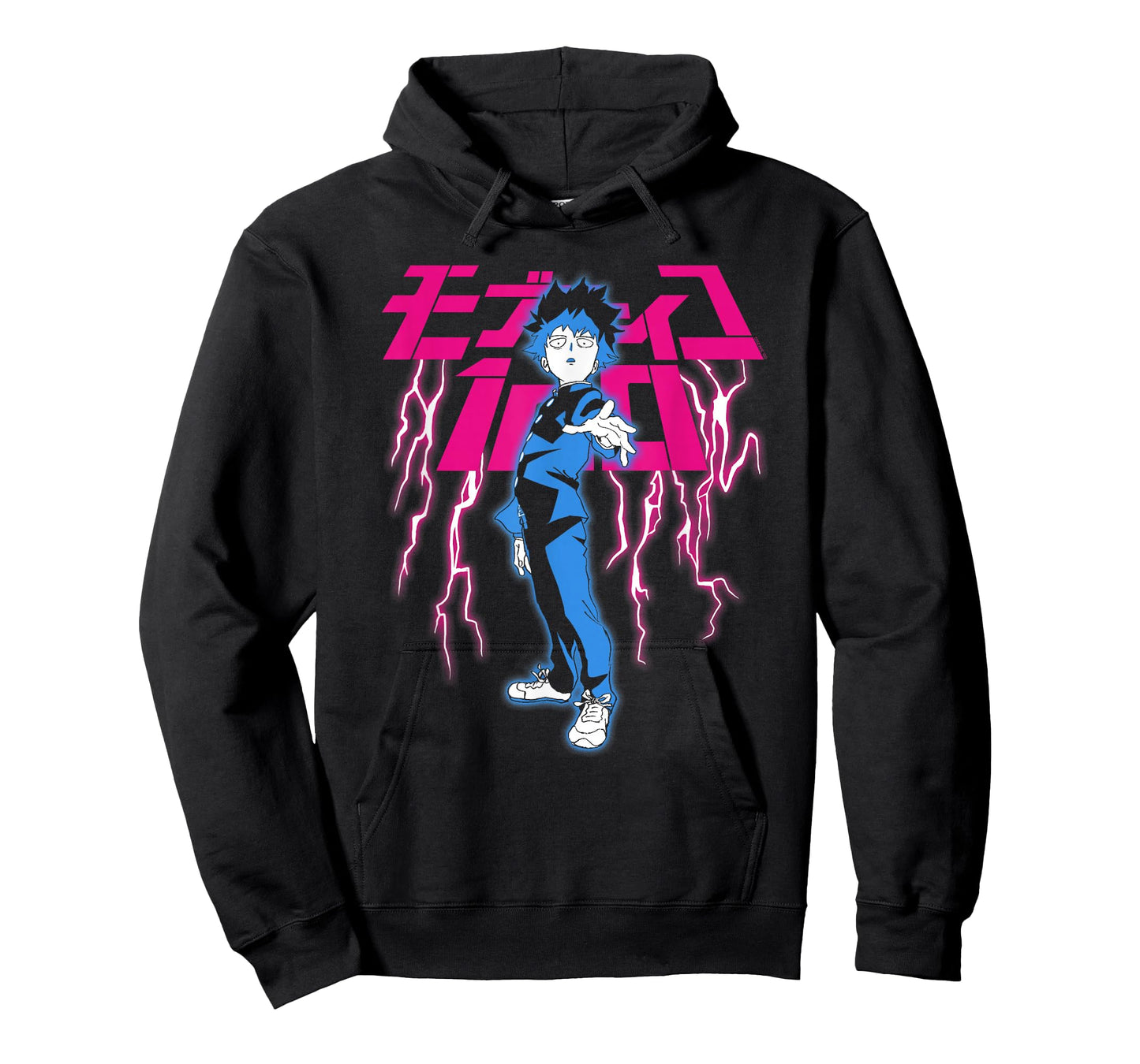 Mob Psycho 100 Shigeo with Pink Lightning and Kanji Anime T-Shirt