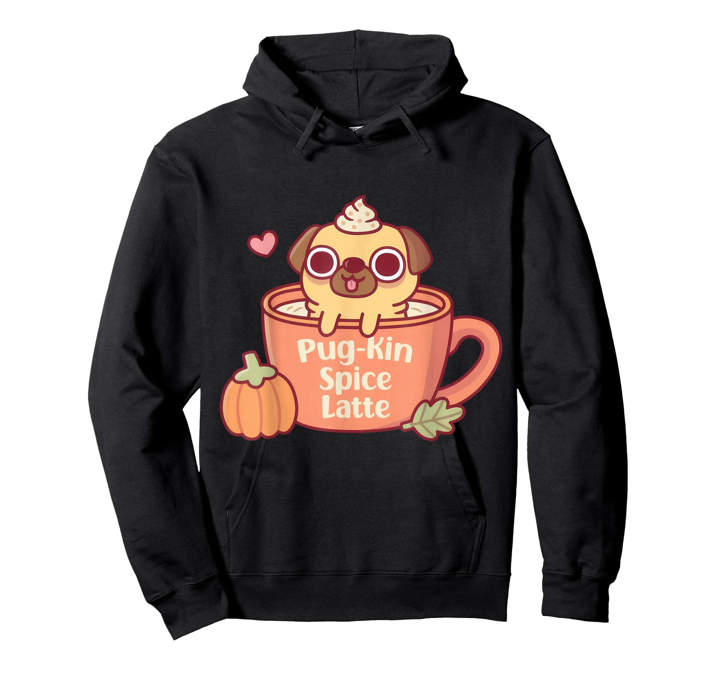 Cute Pug Pugkin Pumpkin Spice Latte Funny Halloween Girl Kid T-Shirt