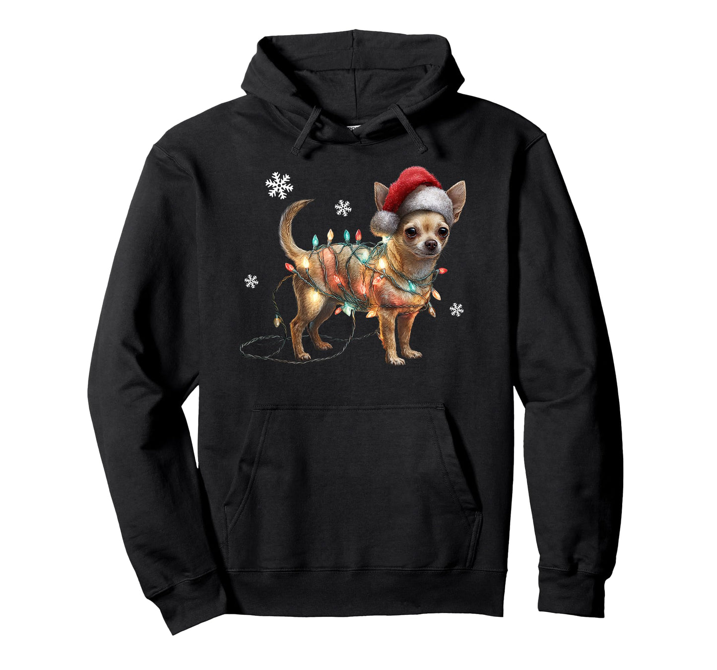 Funny Chihuahua Dog Santa Merry Christmas Lights T-Shirt