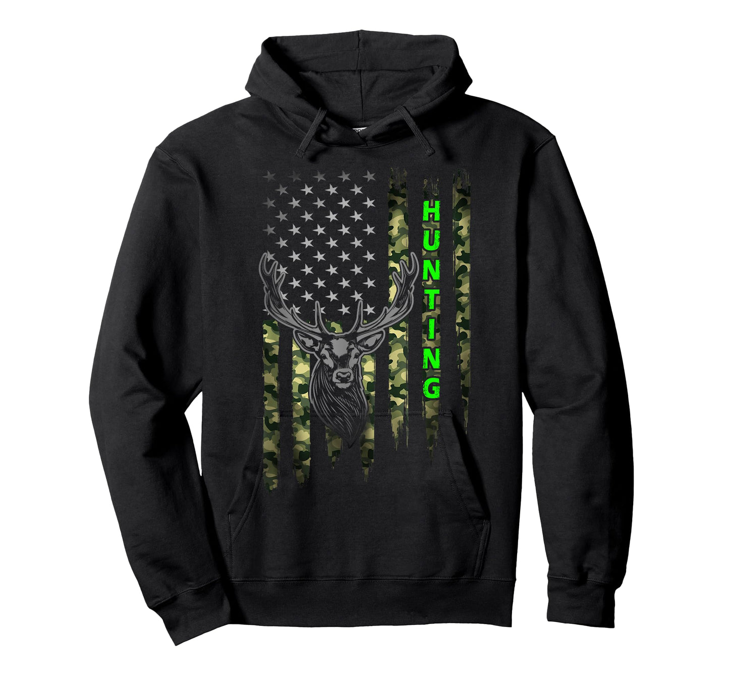 Patriotic Whitetail Buck Deer Hunting American Camouflage T-Shirt