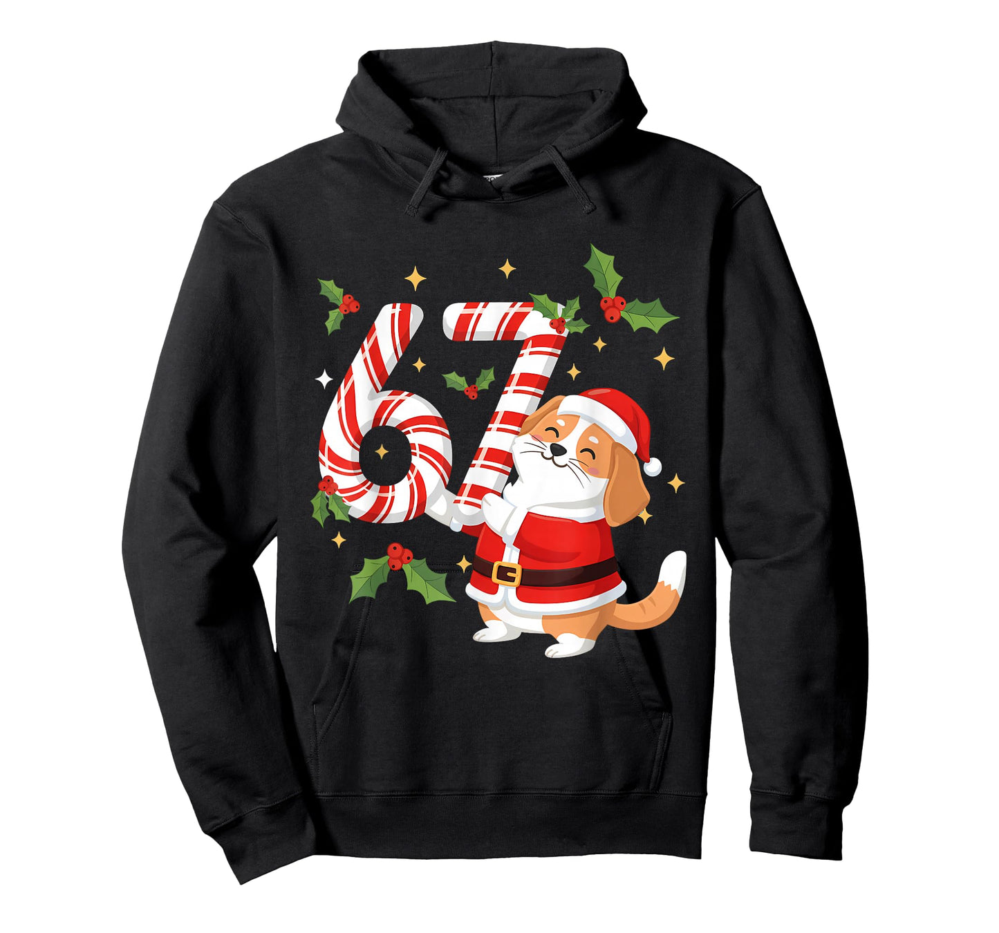 Funny 67 Meme Dog Christmas PJm Men Women Family Matching T-Shirt