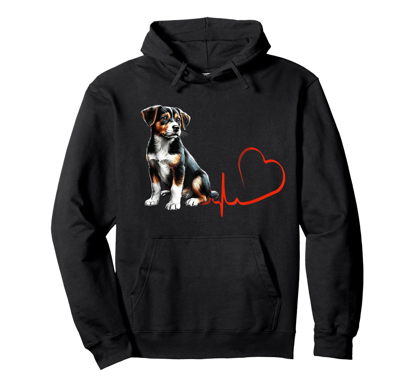 Mountain Feist Dog Heartbeat EKG Funny Dogs Owner & Lover T-Shirt