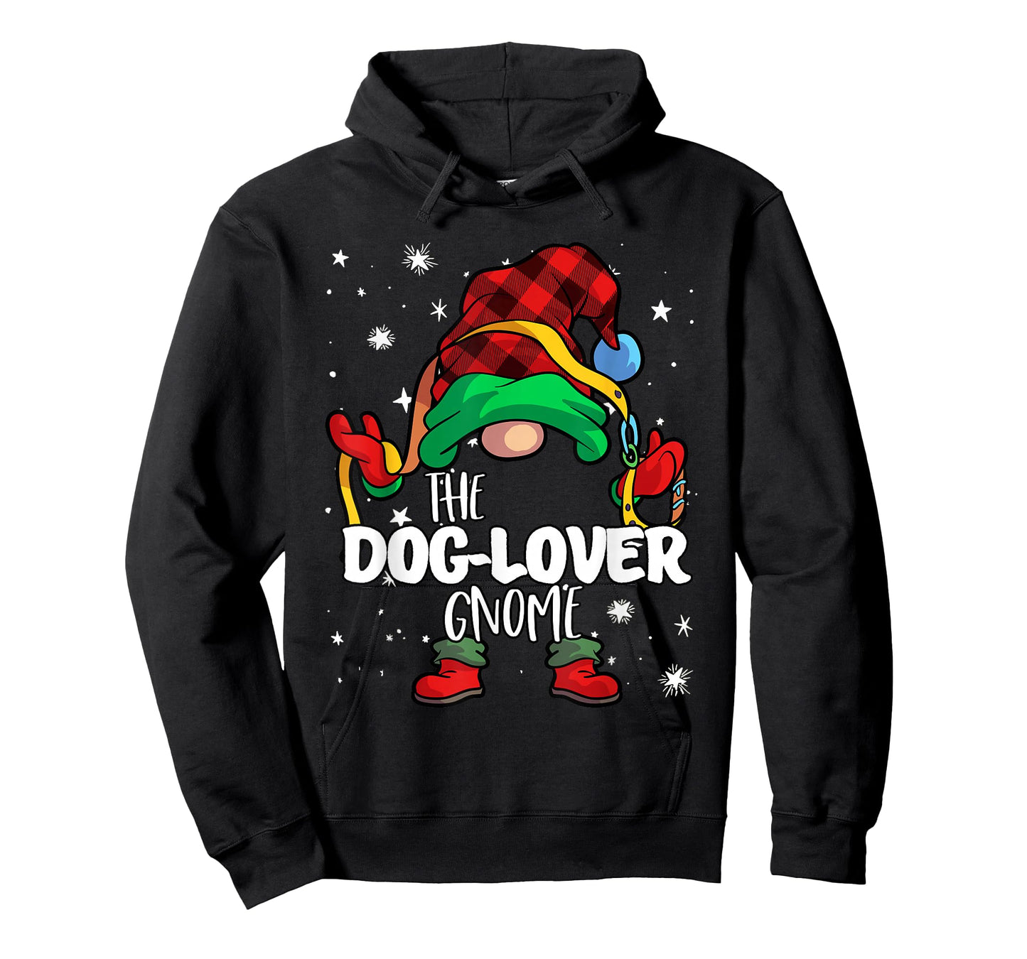 Dog Lover Gnome Red Buffalo Plaid Matching Family Christmas T-Shirt