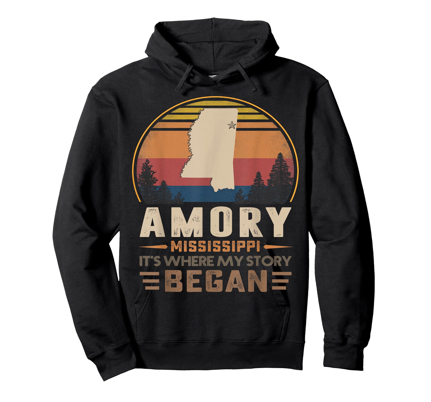 Vintage Amory Mississippi Hometown My Story Began T-Shirt