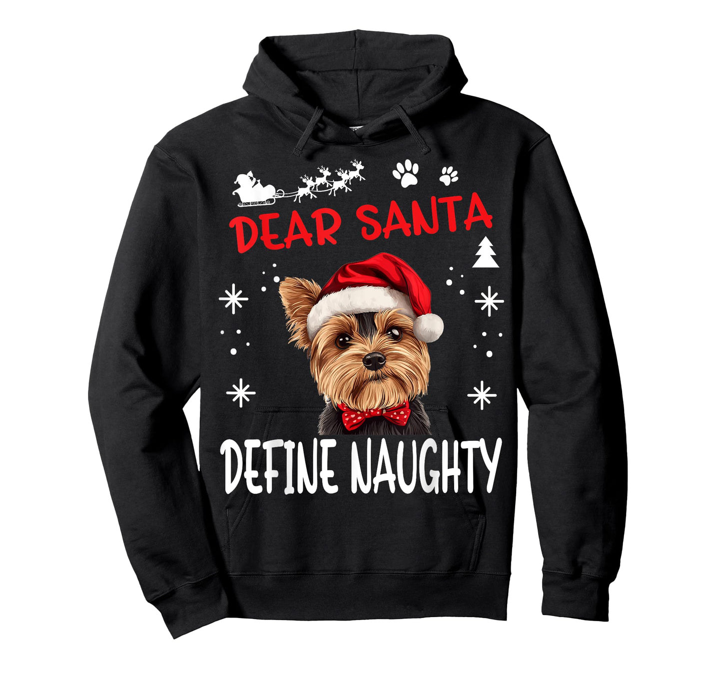 Cute Yorkshire Terrier Yorkie dog Dog Christmas Dear Santa T-Shirt