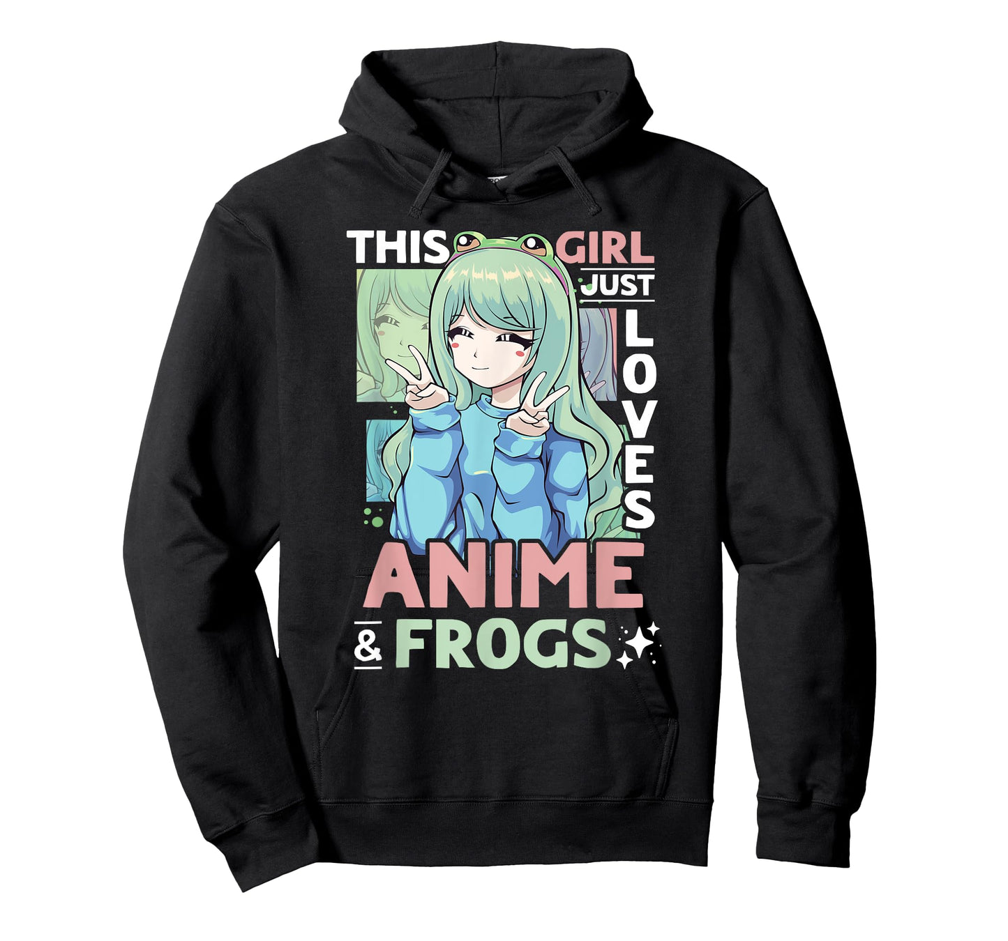 Anime and Frog This Girl Just Loves Anime and Frogs Girls T-Shirt