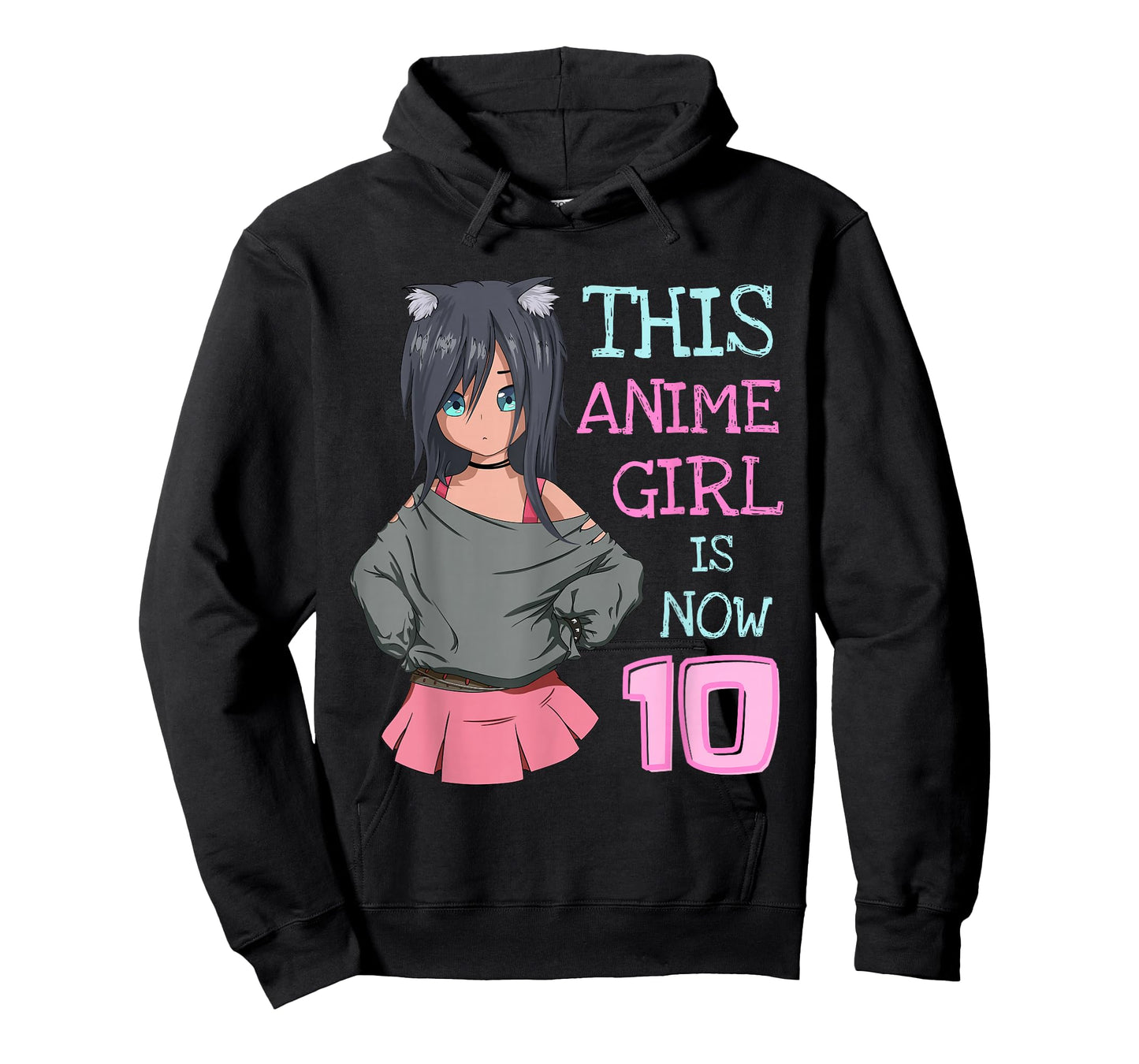 This Anime Girl is Now 10 Years Old Birthday Girl Kawaii T-Shirt