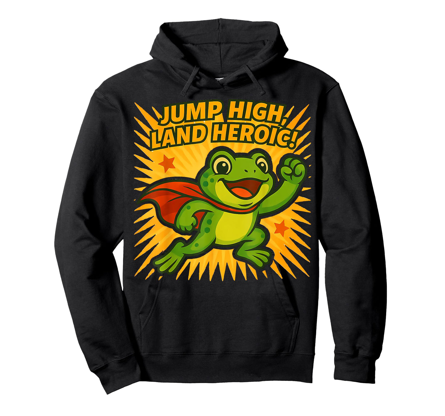 Jump High Land Heroic Frog Superhero T-Shirt