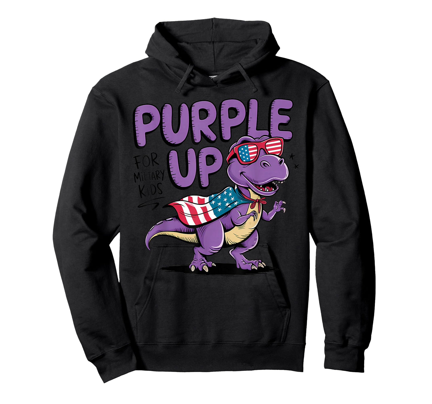 Purple Up for Military Kids Military Child Month Dinosaur T-Shirt
