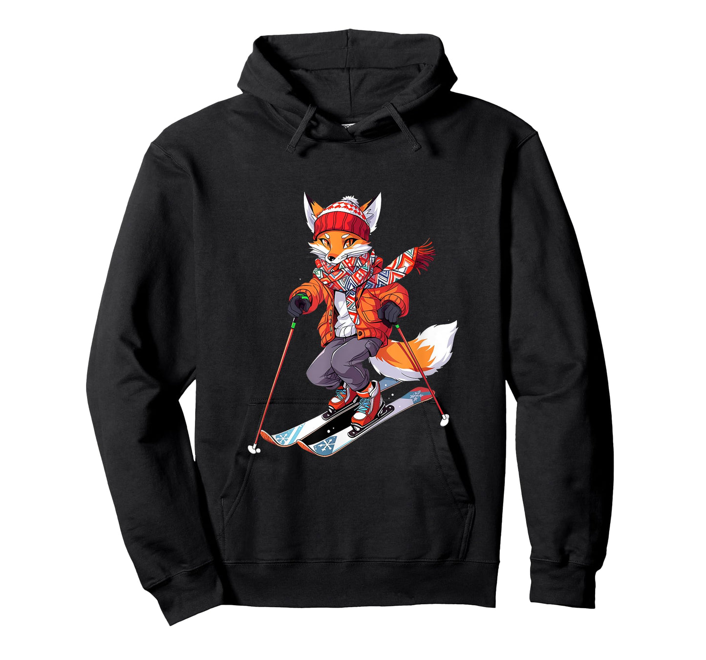Fox Skiing Skier Ski Winter Snow T-Shirt