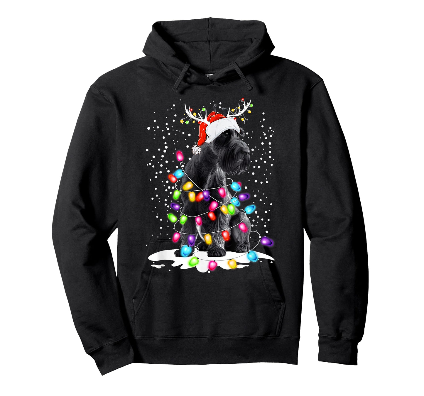 Cute Schnauzer with Christmas Lights T-Shirt