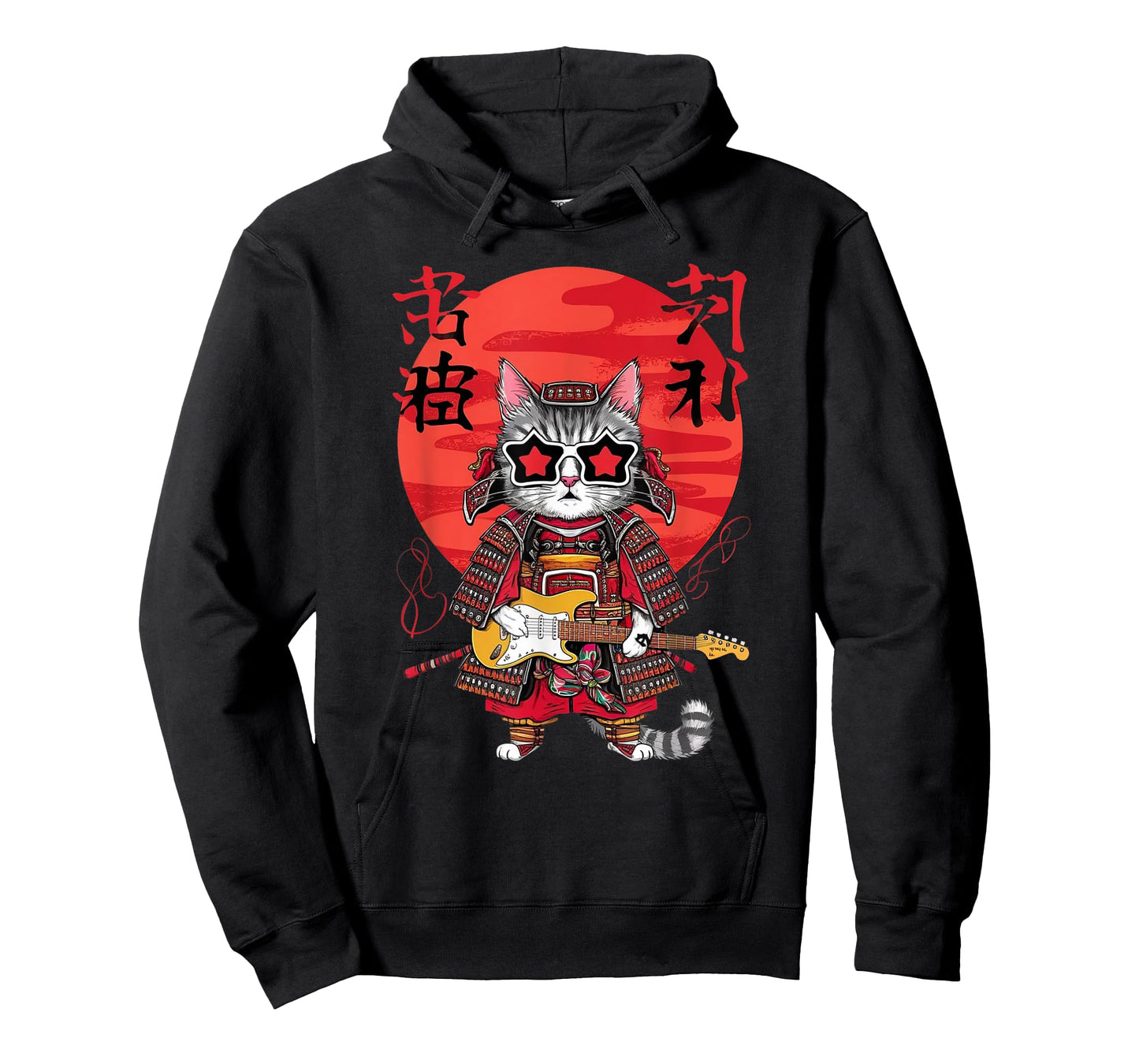 Samurai Cat Guitar Ninja Aesthetic Japanese Katana Tokyo T-Shirt for Men Women Kids