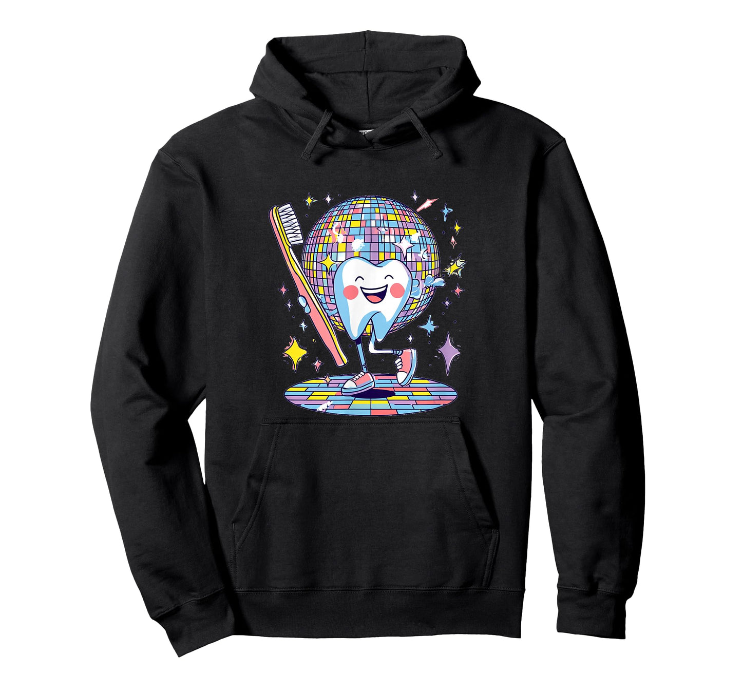Cool Tooth Fairy Costume with Toothbrush in Retro Disco T-Shirt