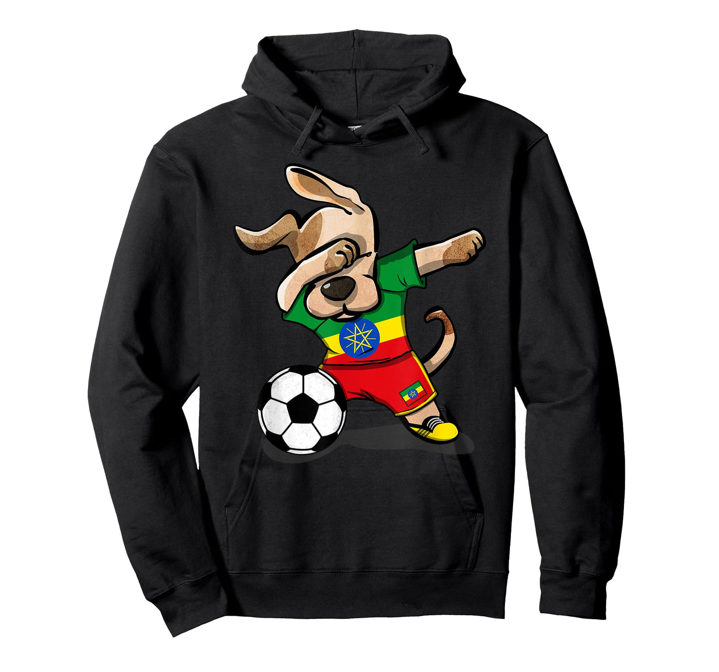 Dabbing Dog Ethiopia Soccer Fans Jersey Ethiopian Football Men Women Girls Kids T-Shirt
