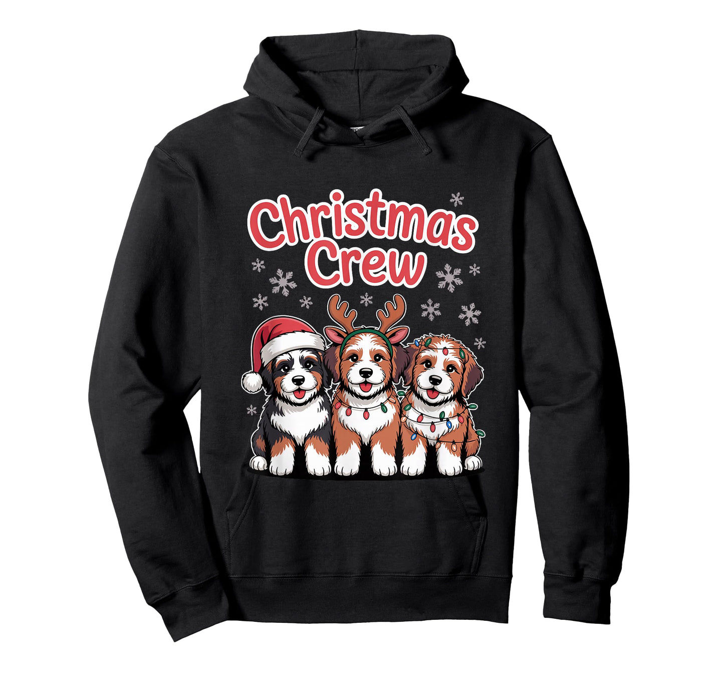 Christmas Crew Xmas Puppy Dog Funny Christmas Bernedoodle T-Shirt