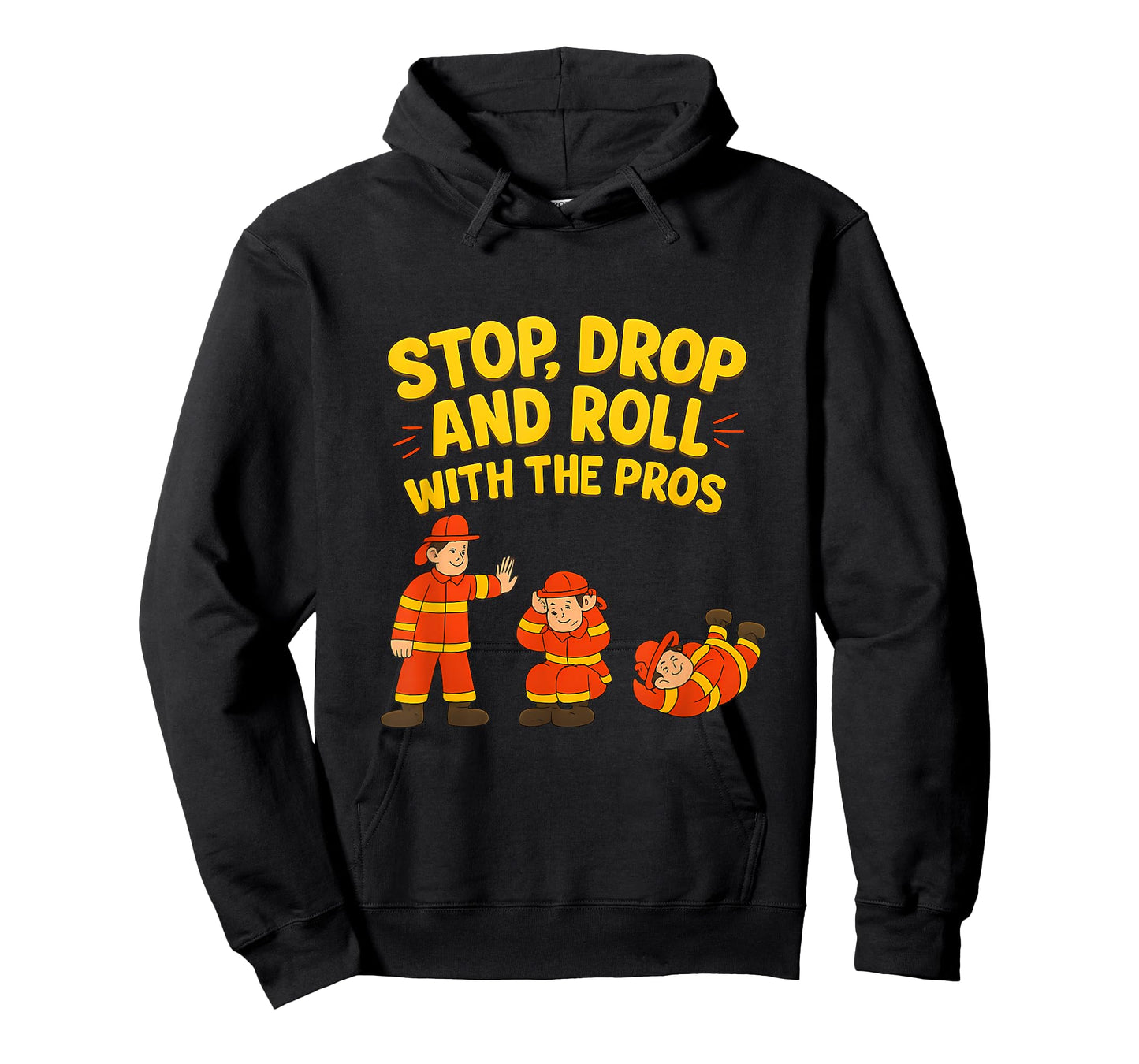 Stop Drop and Roll Firefighter Safety Graphic Design T-Shirt