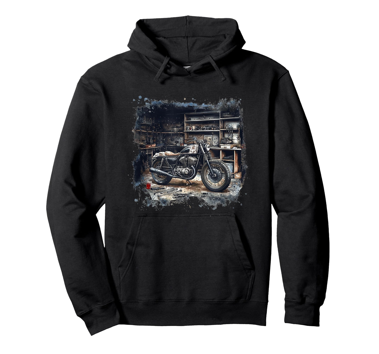 Motorcycle Graphic in Workshop for USA Bikes Lovers T-Shirt