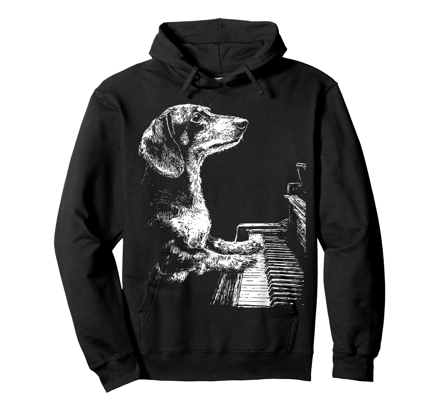 Funny Dachshund Dog Playing Piano Player Pianist Graphic T-Shirt