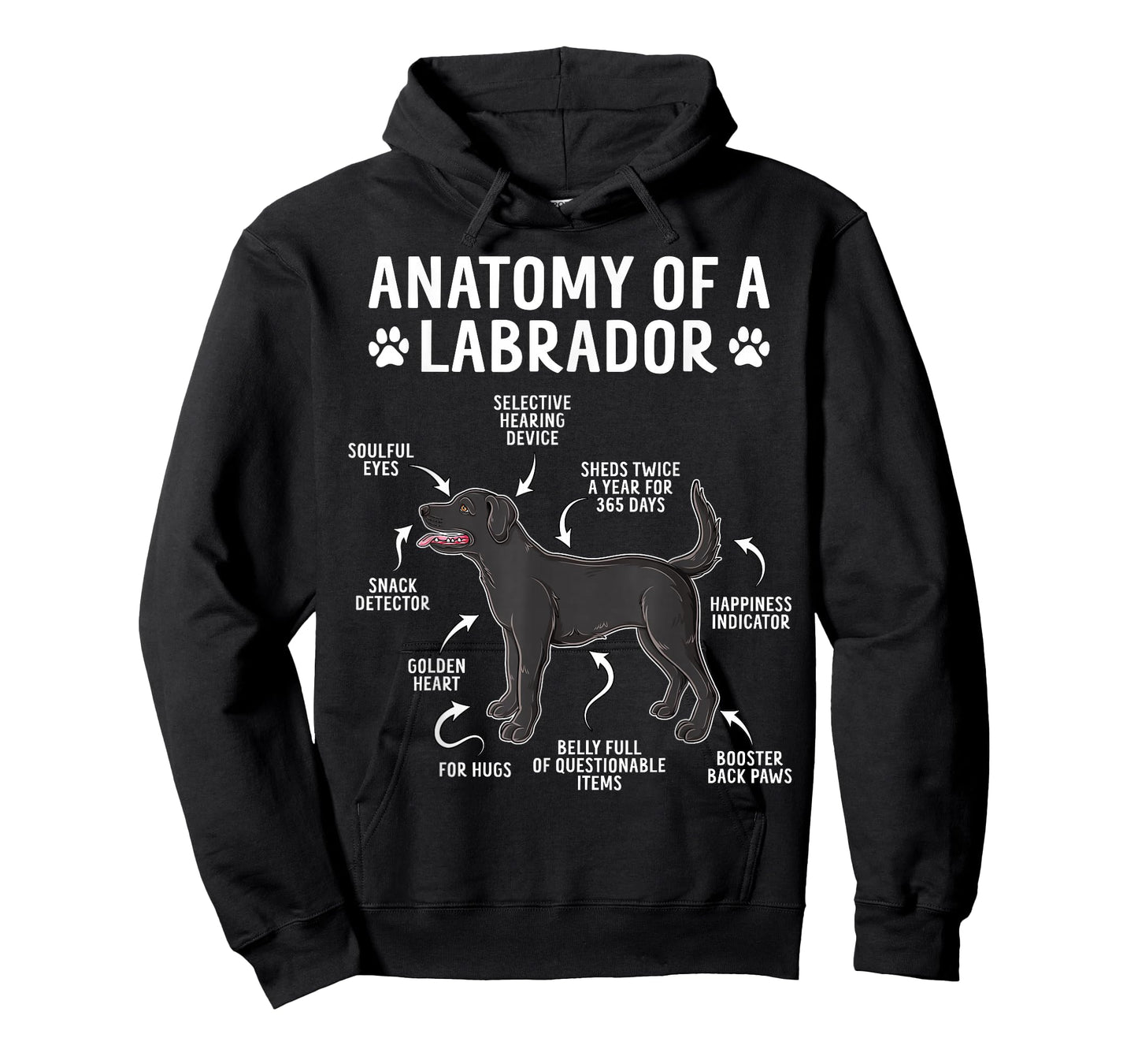 Anatomy Of A Labrador Retriever Funny Dog Black Labrador T-Shirt