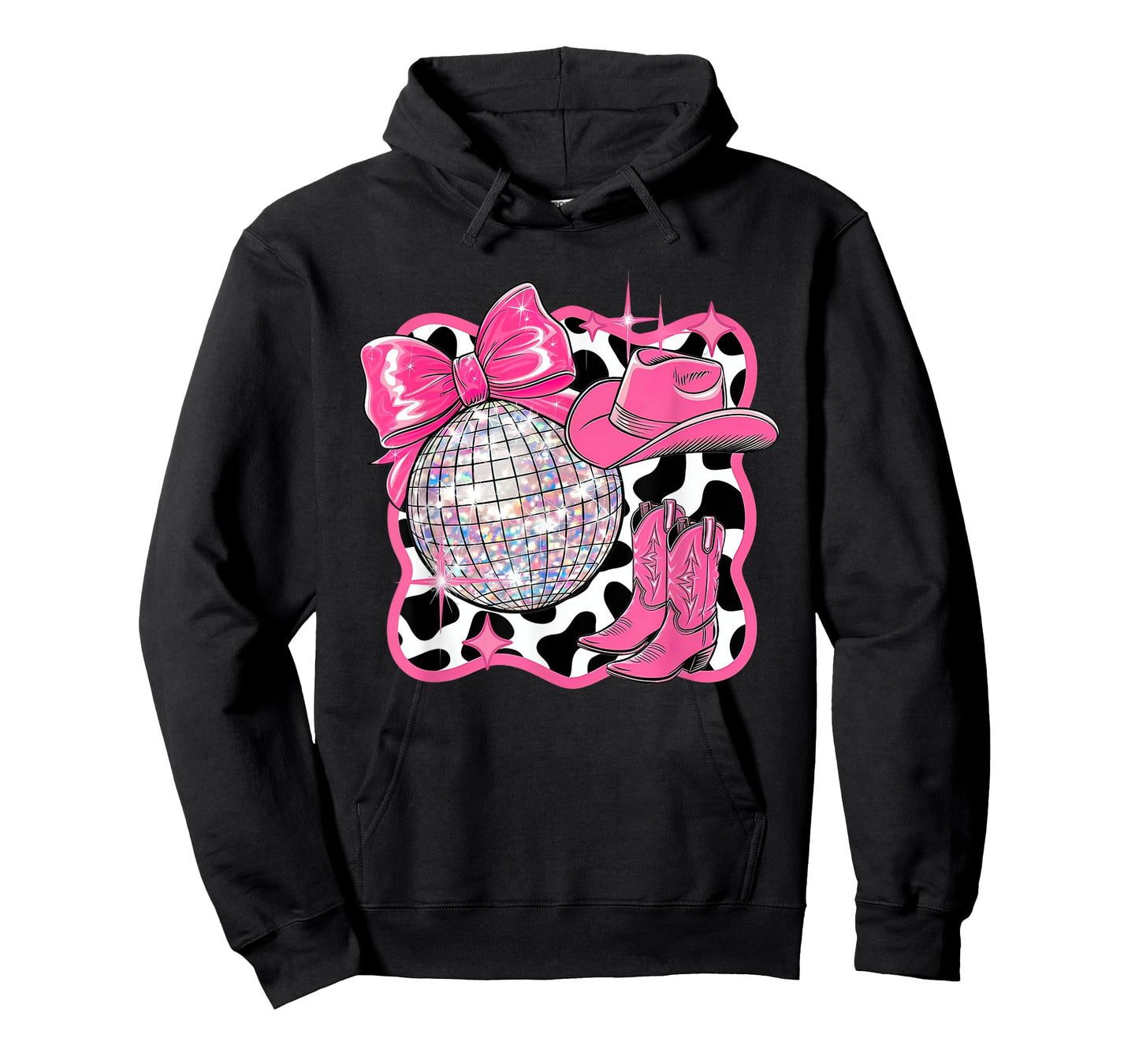 Aesthetic Coquette Western Cowgirl Cowboy Boot Hat Disco Bow T-Shirt