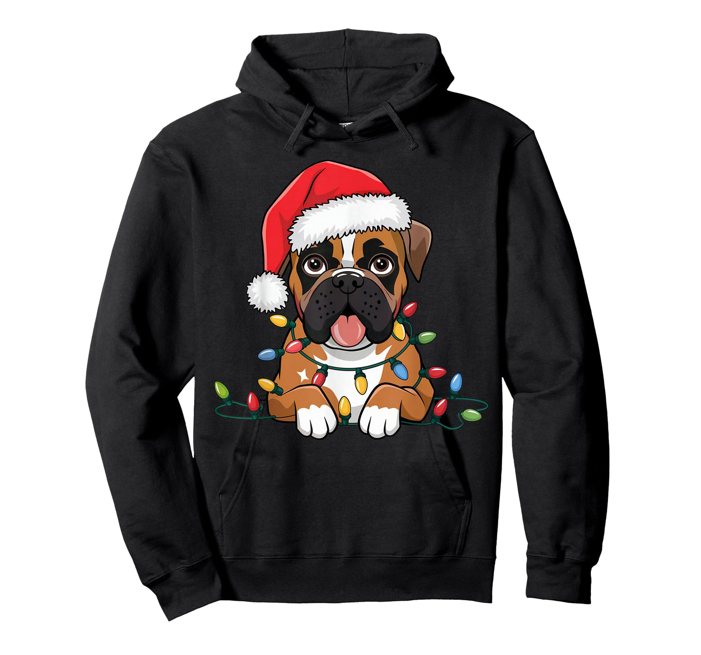 Boxer Christmas Lights Xmas Dogs Gifts for Men Women Kids T-Shirt