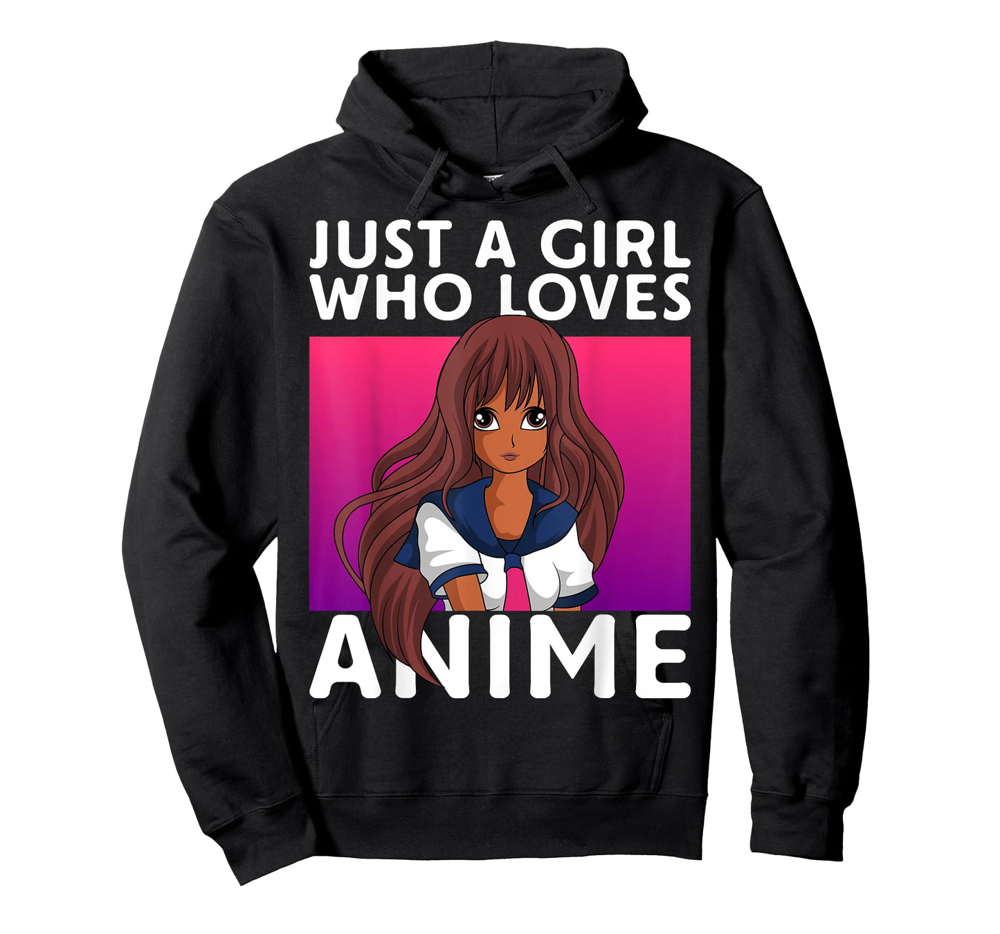Just A Girl Who Loves Anime Lover Black Anime Girl T-Shirt