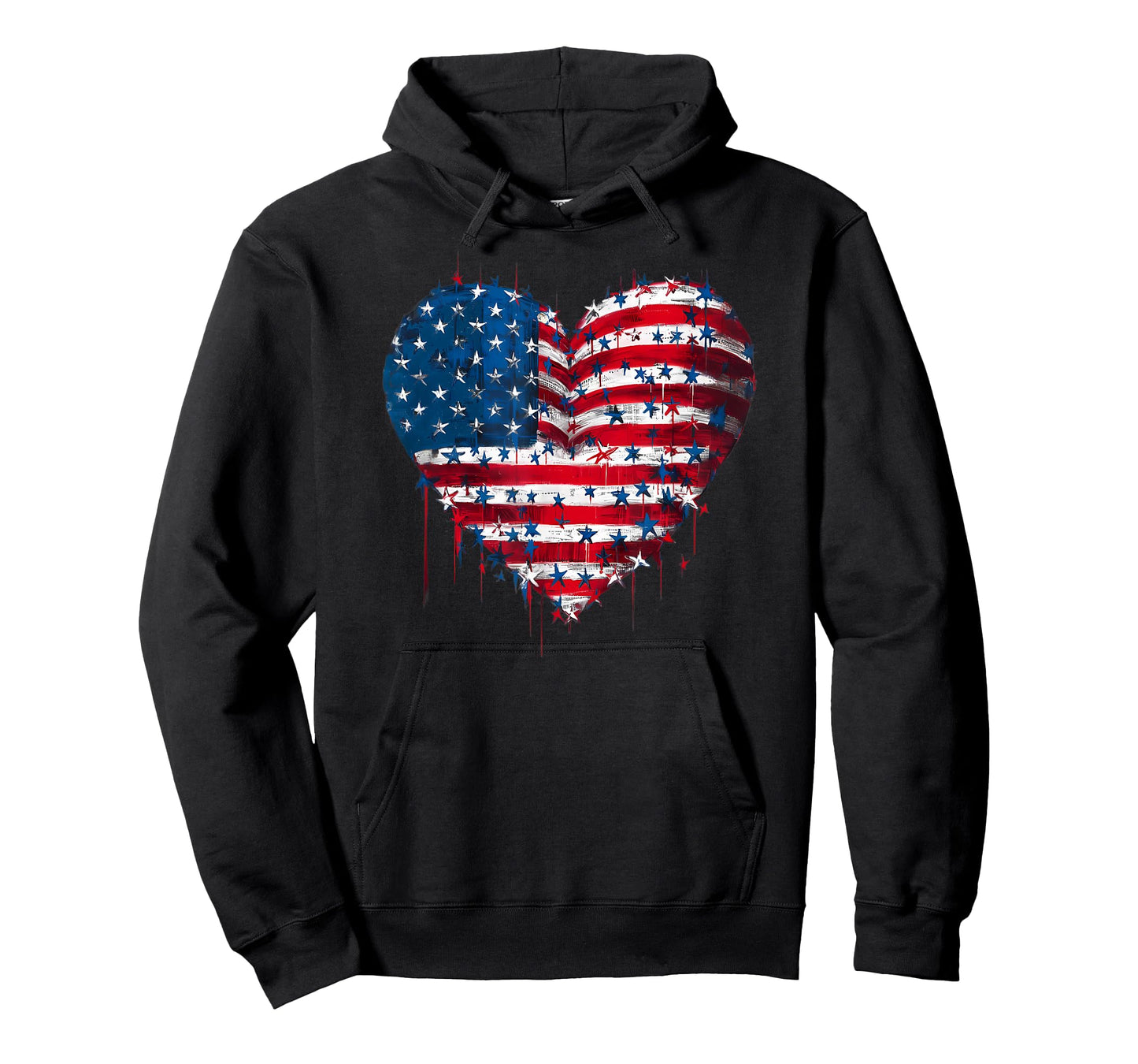 USA Flag Patriotic American Heart Armed Forces 4th of July T-Shirt