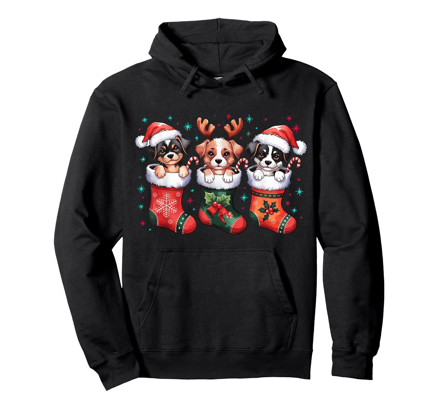 Cute Dog Christmas Santa Funny Christmas Xmas Dog Men Women T-Shirt