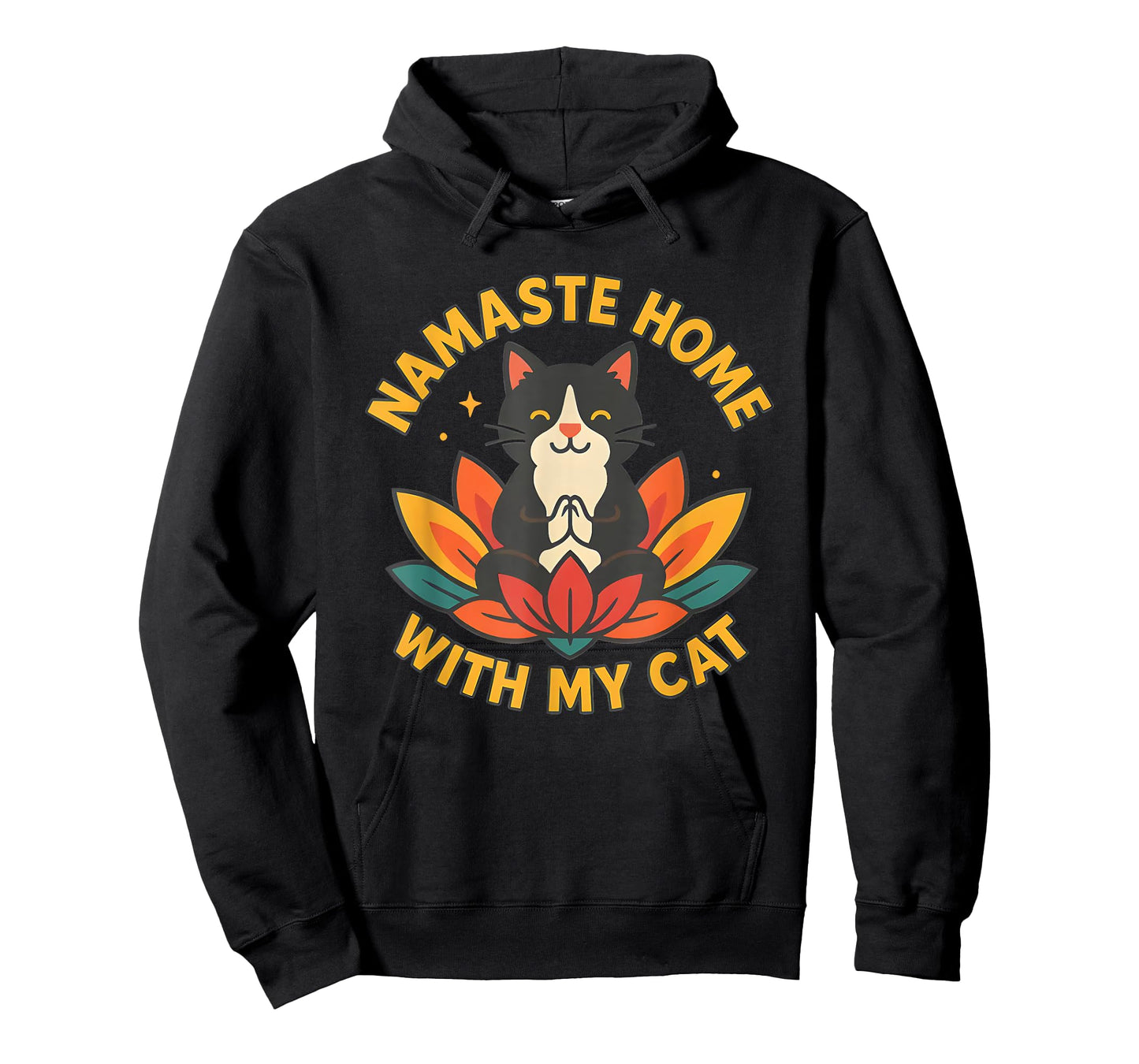 Namaste Home with My Cat Cute Yoga Meditation Cat Lover T-Shirt