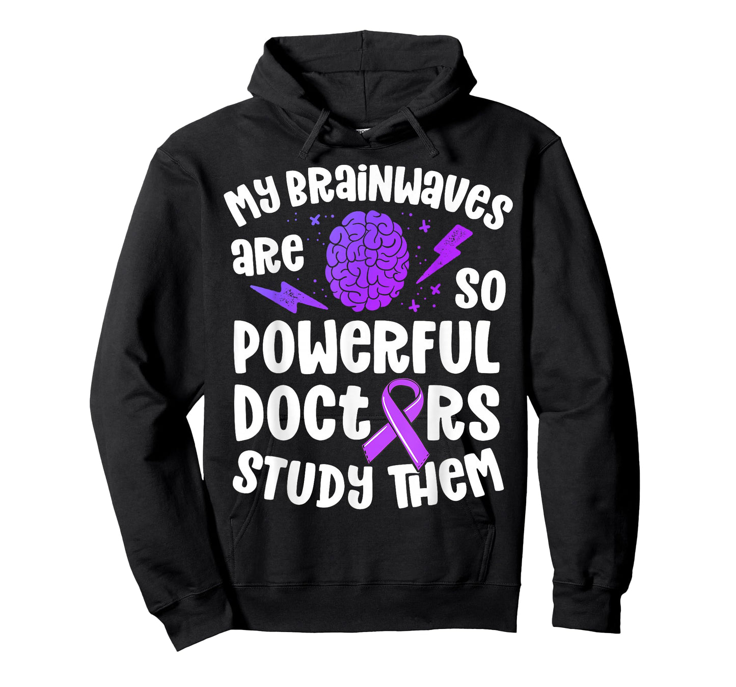 Kids Epilepsy Awareness Shirt Powerful Brainwaves Purple T-Shirt