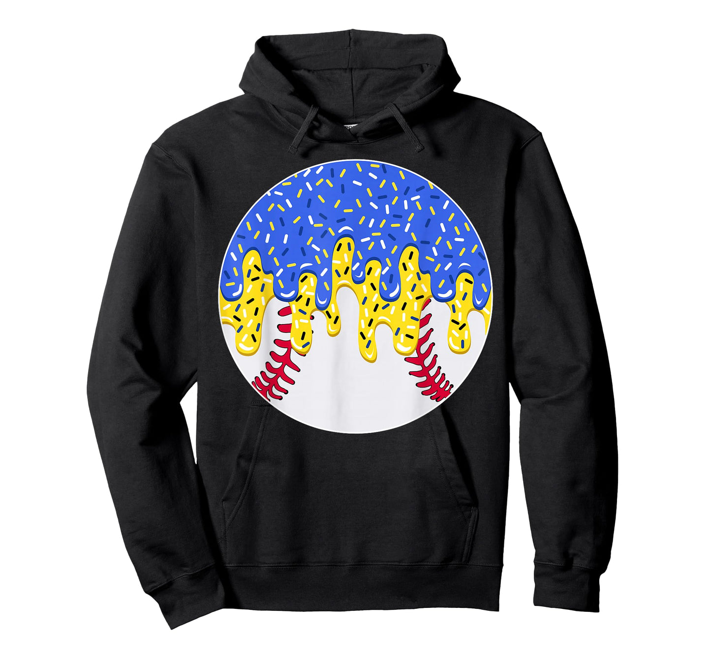 Baseball Blue and Gold Ice Cream Drip with Sprinkles T-Shirt