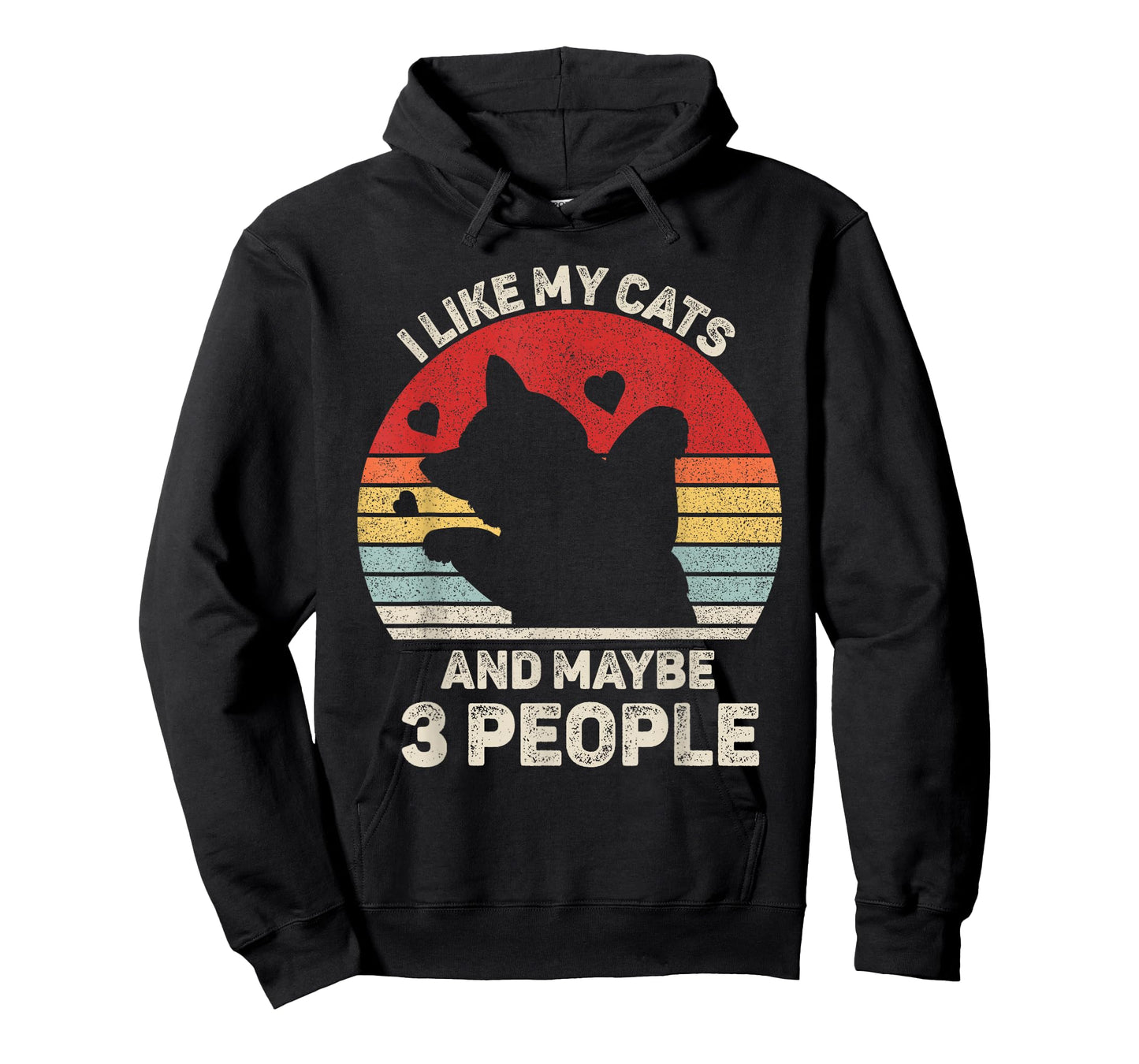 Vintage Retro I Like My Cats and Maybe 3 People Funny Cat T-Shirt