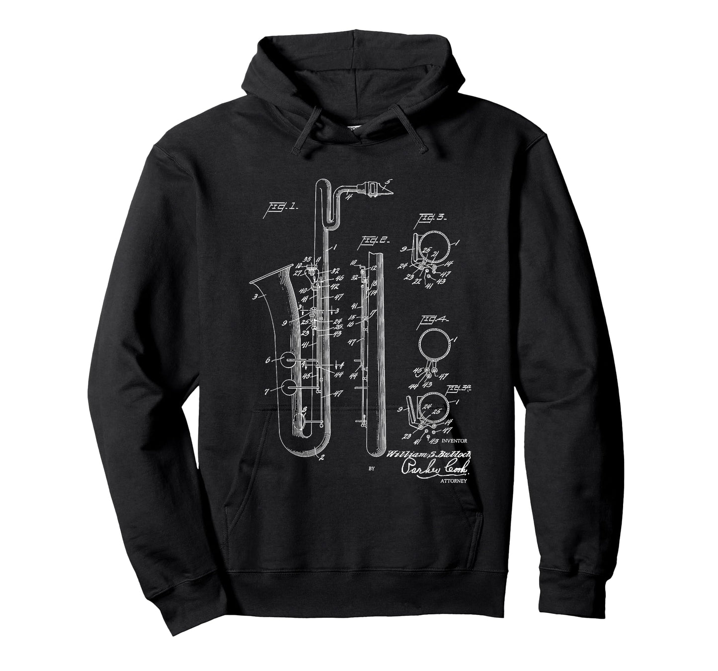 Saxophone Bari Sax Patent Style Cool Saxophonist T-Shirt