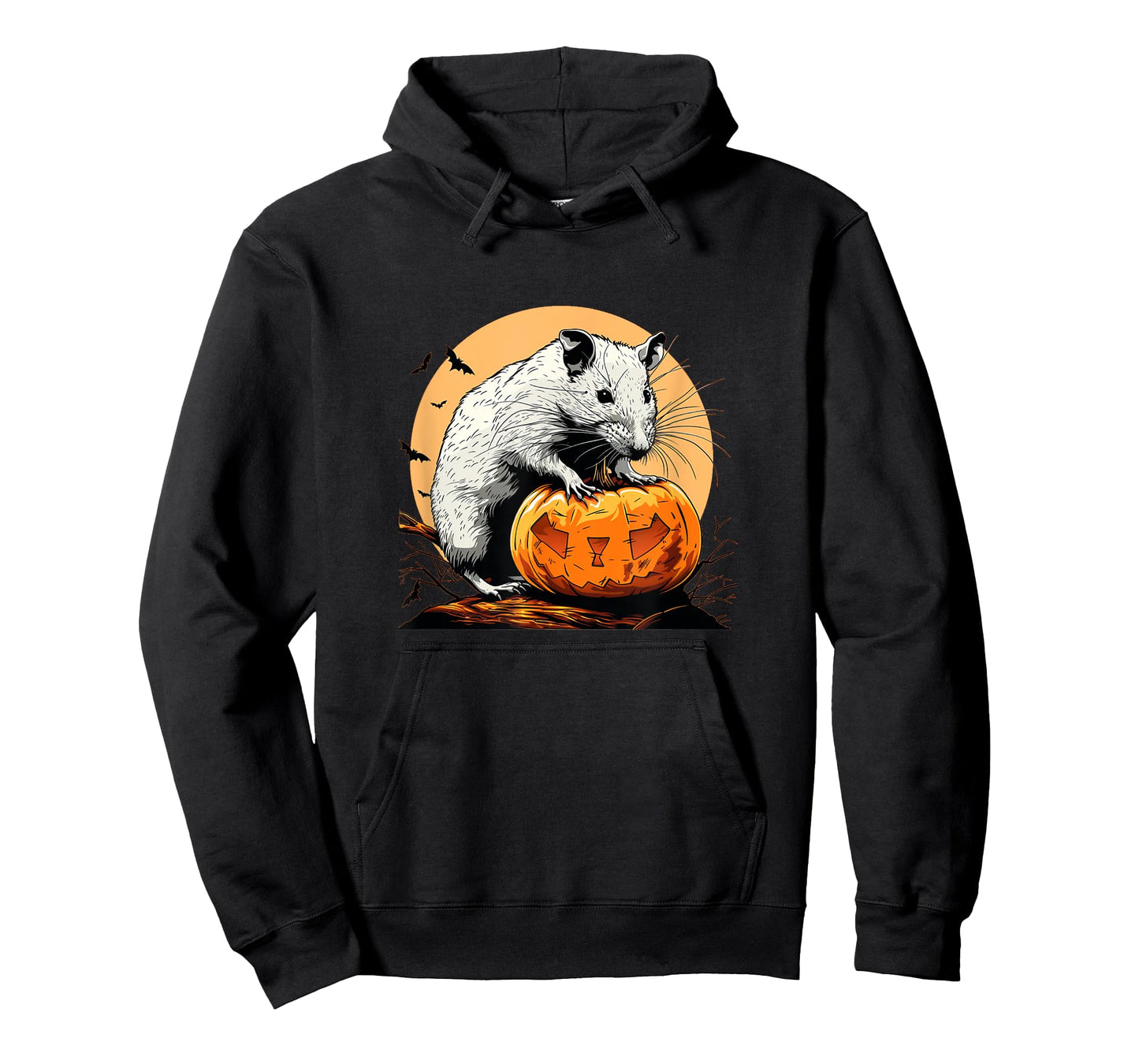 Halloween Night Fun with a White Rat and Pumpkin T-Shirt