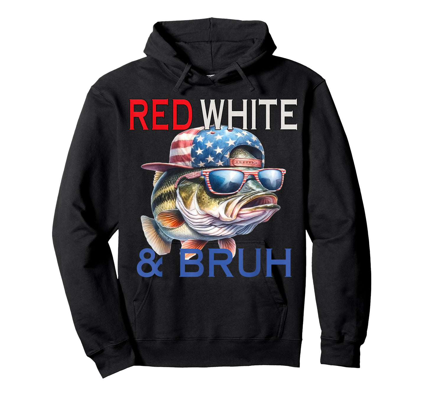 Patriotic Red White & Bruh America Bass Fishing 4th Of July T-Shirt