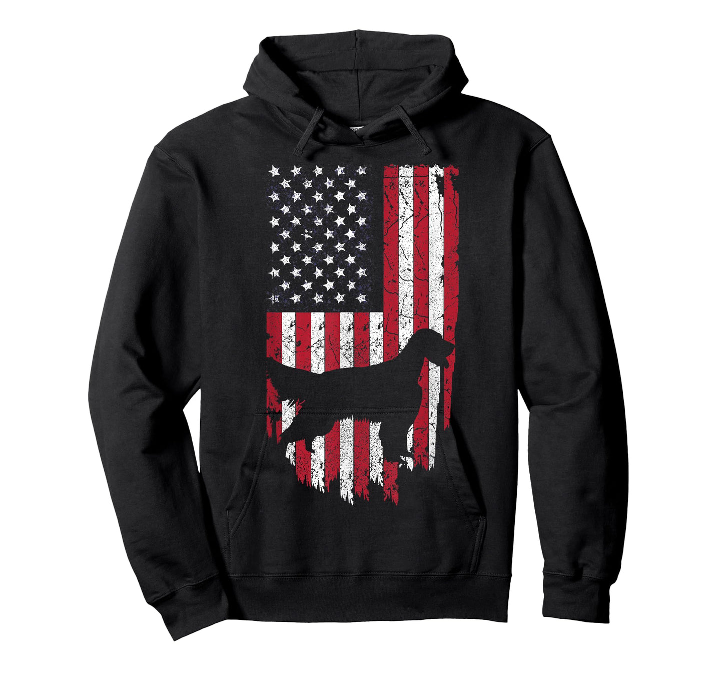 English Setter Dog Silhouette Shirts, 4th Of July USA Flag T-Shirt for Women Kids Men