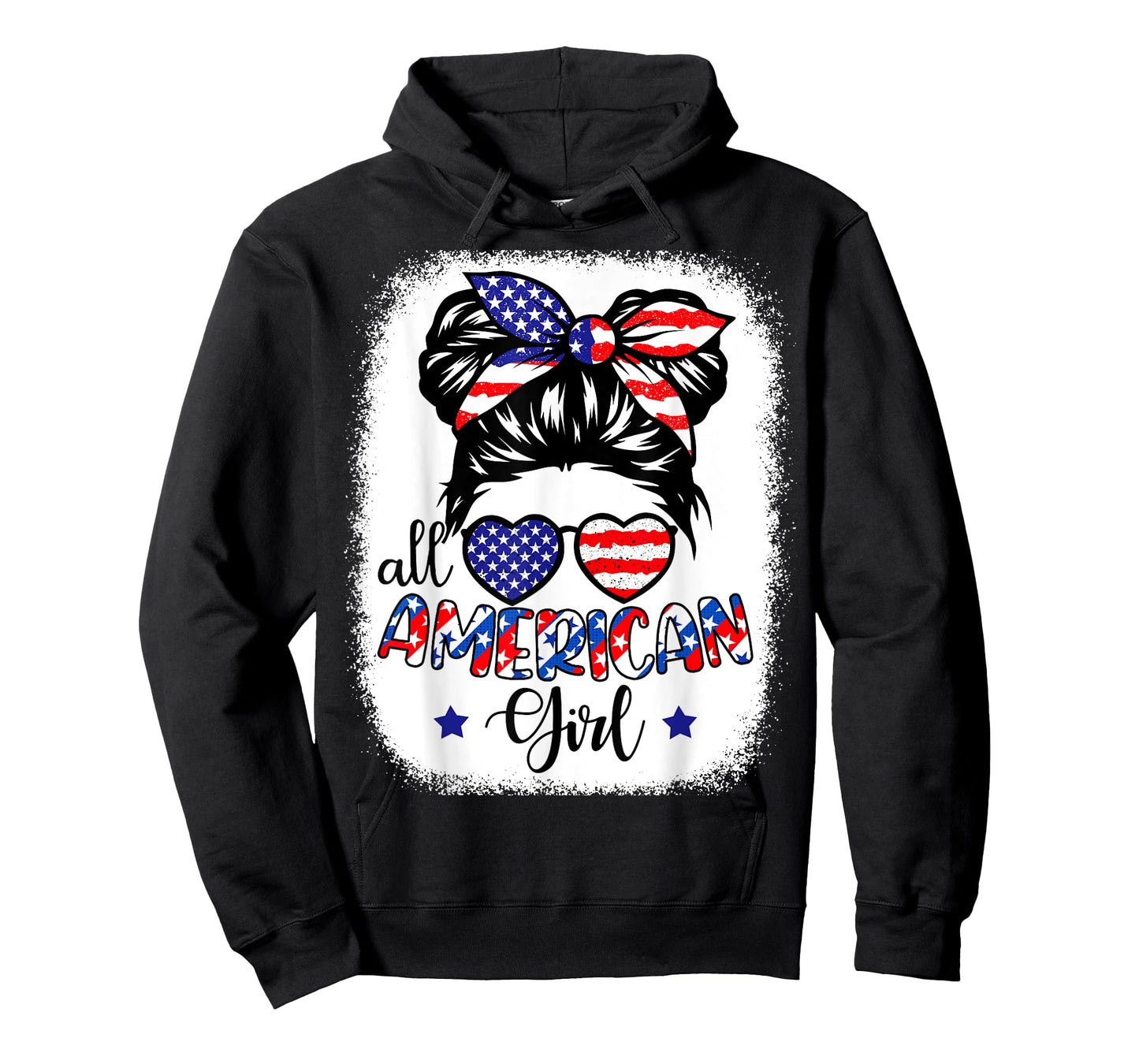 All American Girl Shirt USA Flag 4th July Women Kids Patriot T-Shirt