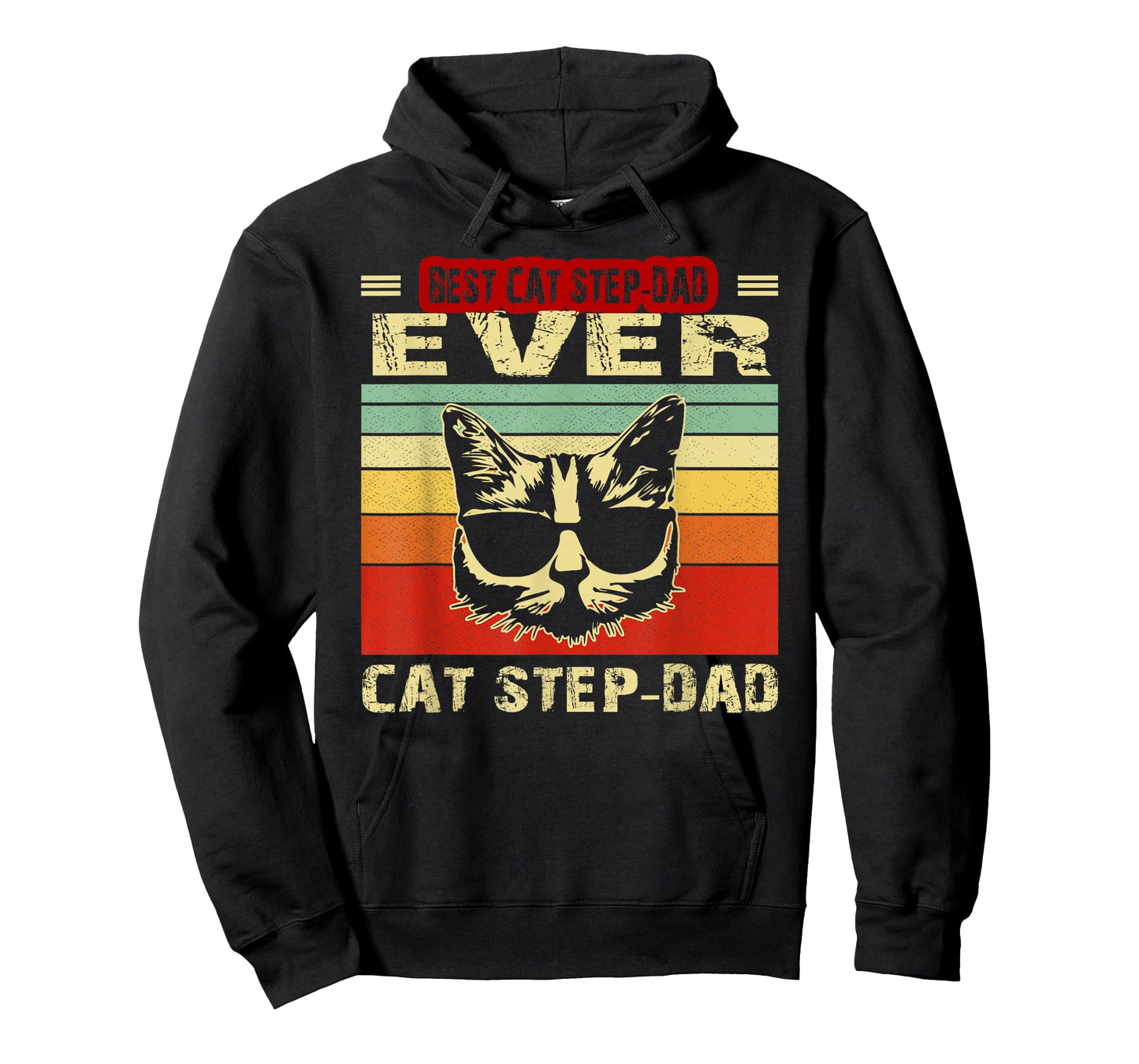 Vintage Best Cat Step-Dad Ever Shirt Cat Step-Dad Fathers Men T-Shirt