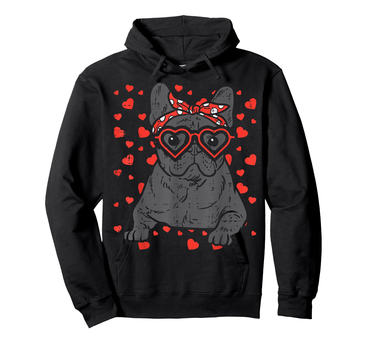 French Bulldog Heart Glasses Valentine Day Frenchie Dog Gift T-Shirt