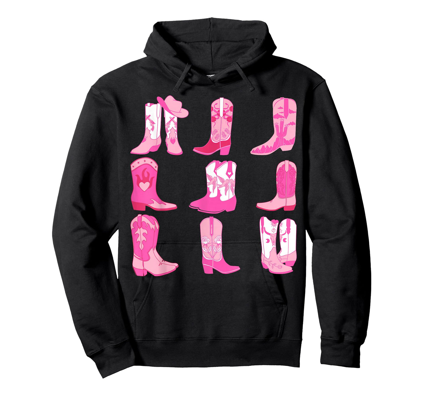 Western Country Rodeo Pink Cowboy Cowgirl Boots T-Shirt