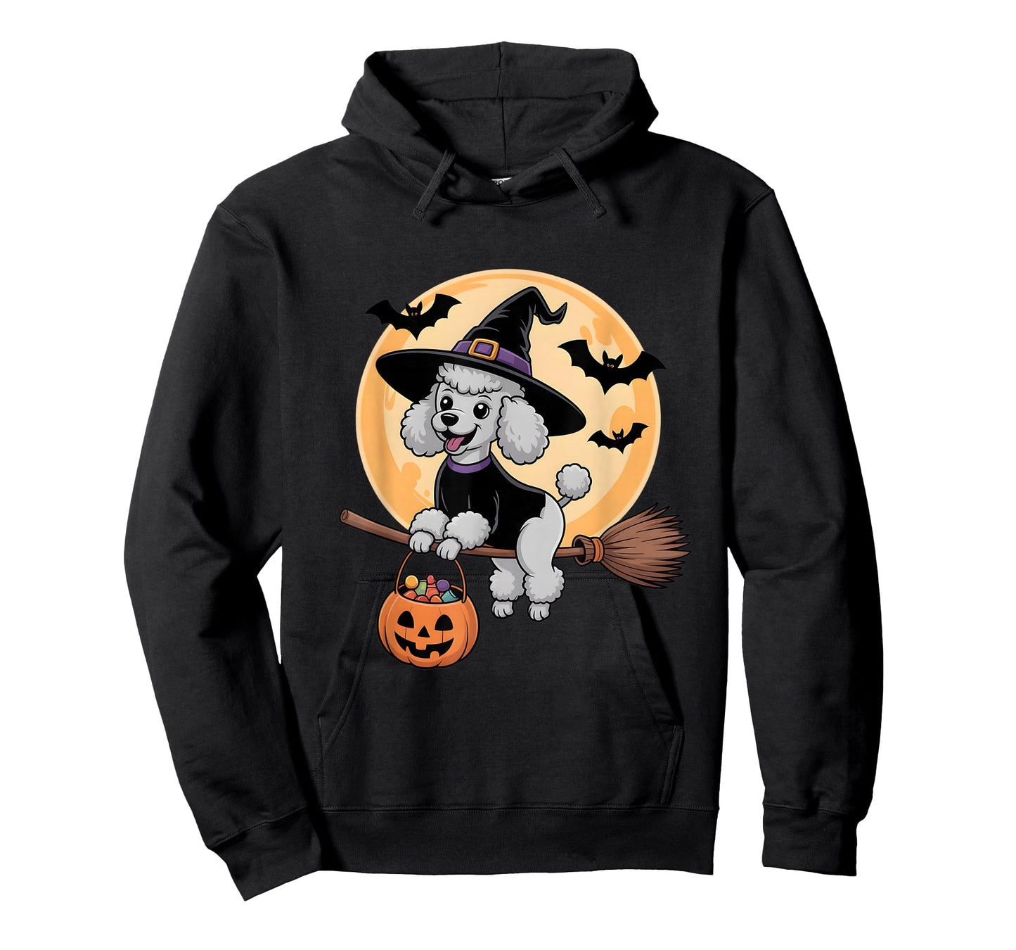 Poodle Witch Hat Pumpkin Halloween Costume Men Women Kids T-Shirt