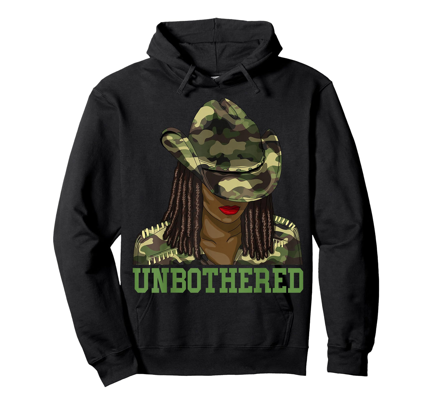 Unbothered Western Black Cowgirl Camouflage Black Women T-Shirt