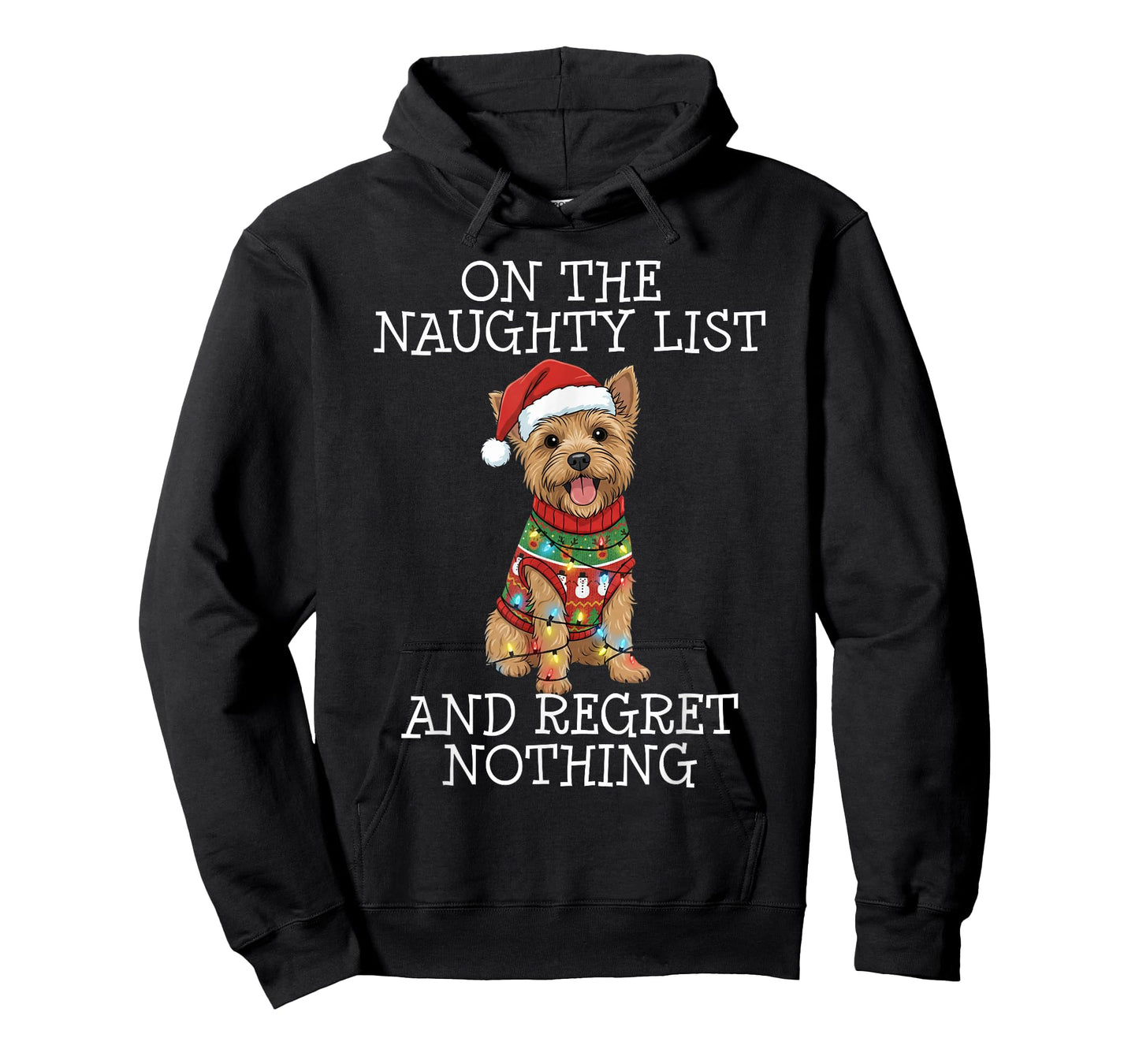 Funny Christmas Cairn Terrier Naughty List T-Shirt