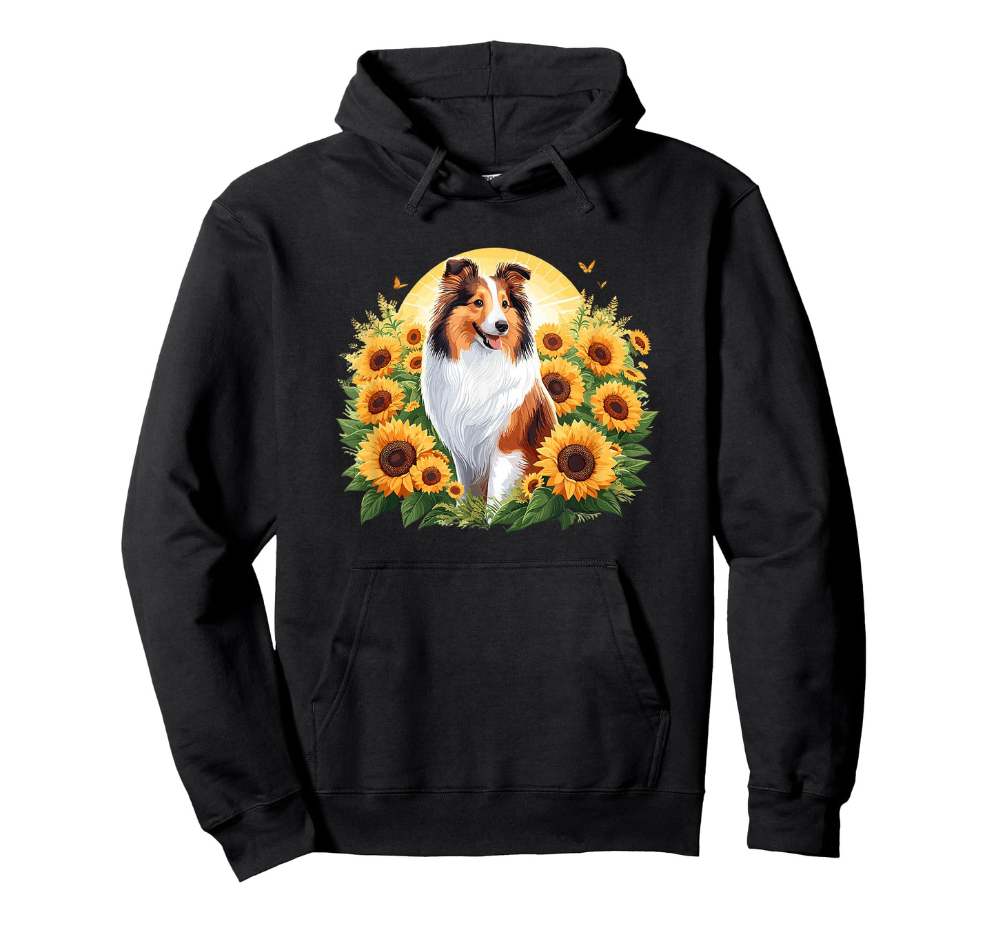Cute Womens Girls Funny Sunflower Rough Collie Lover T-Shirt