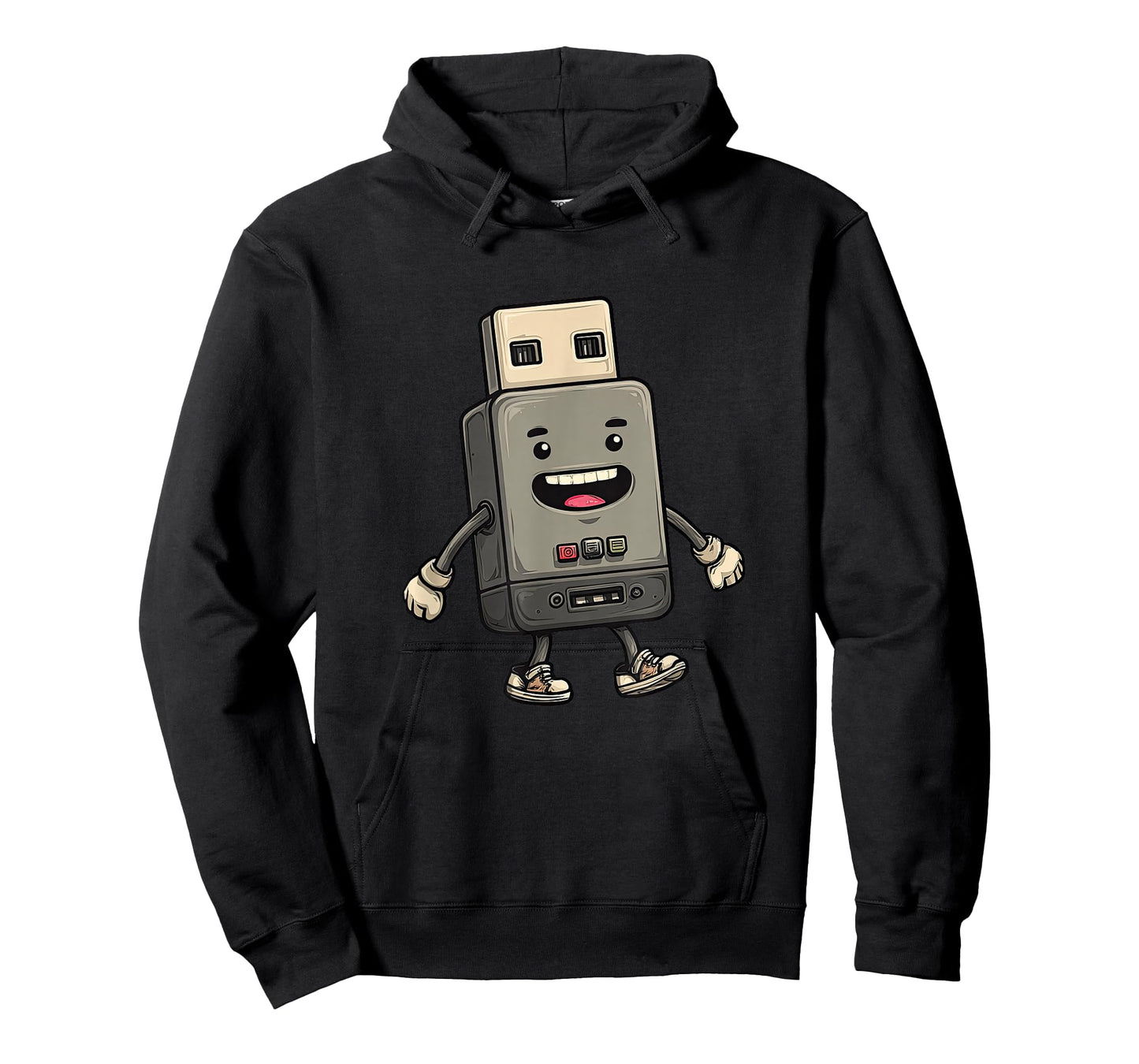 Funny USB Face with Shoes for Tech Lovers T-Shirt